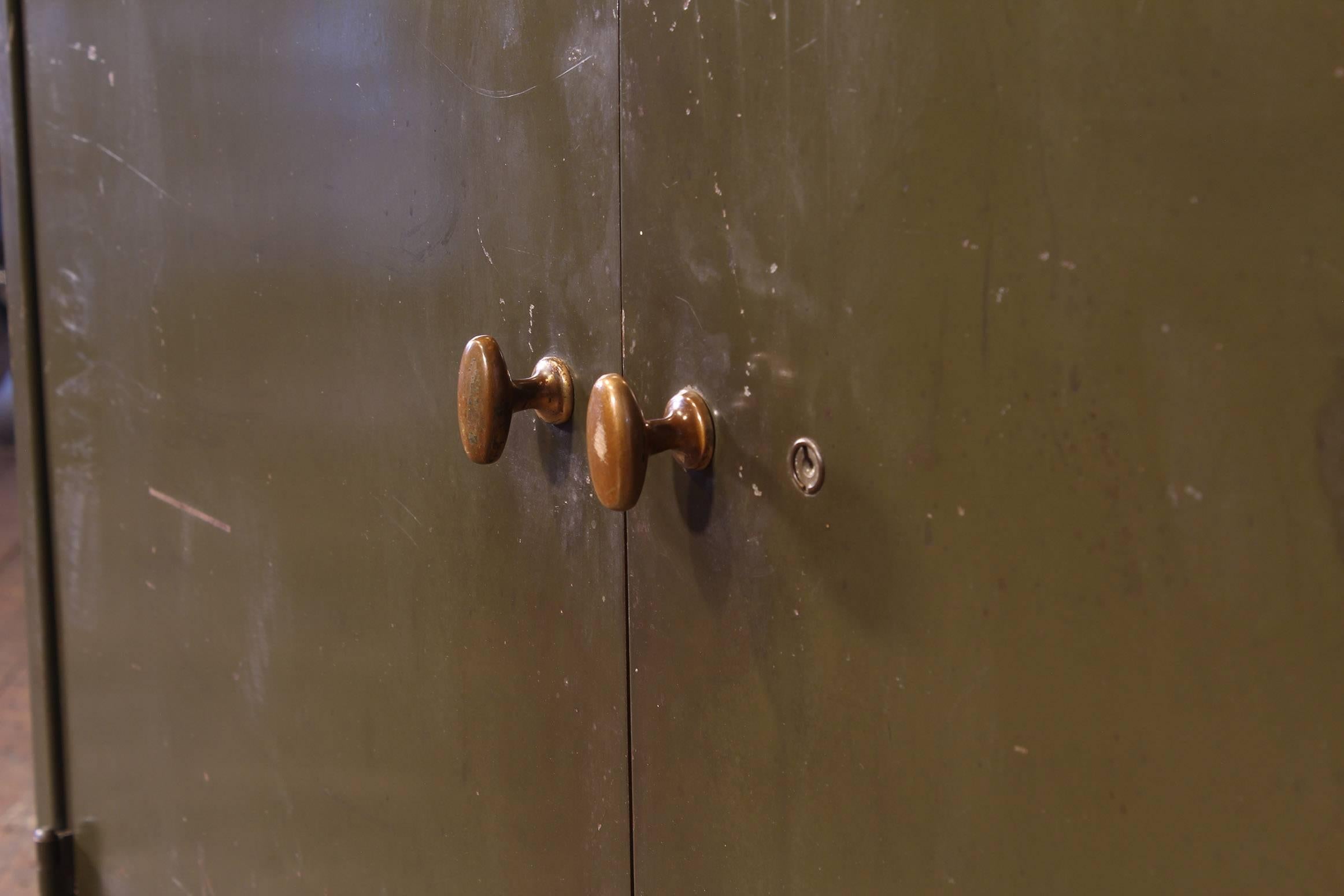 Vintage Industrial Copper Top Metal Storage Cabinet 8