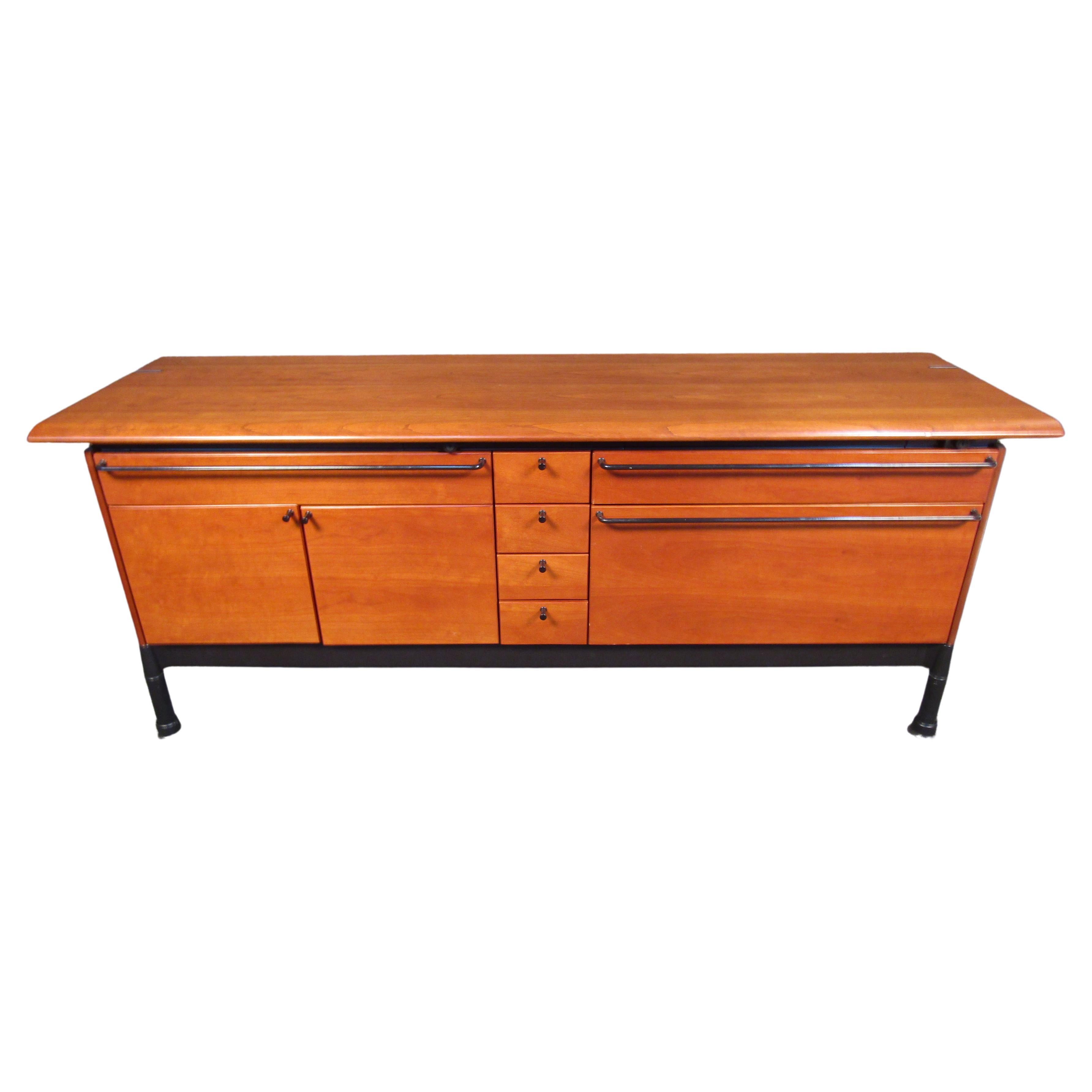 Vintage Tanker Steel Metal Grey Industrial Office Credenza