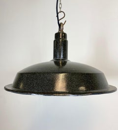 Vintage Industrial Dark Grey Enamel Hanging Light, 1950s