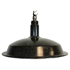 Vintage Industrial Dark Grey Enamel Hanging Light, 1950s