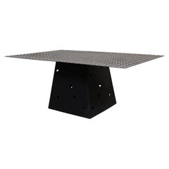 Vintage Industrial Diamond Steel Pyramid Table