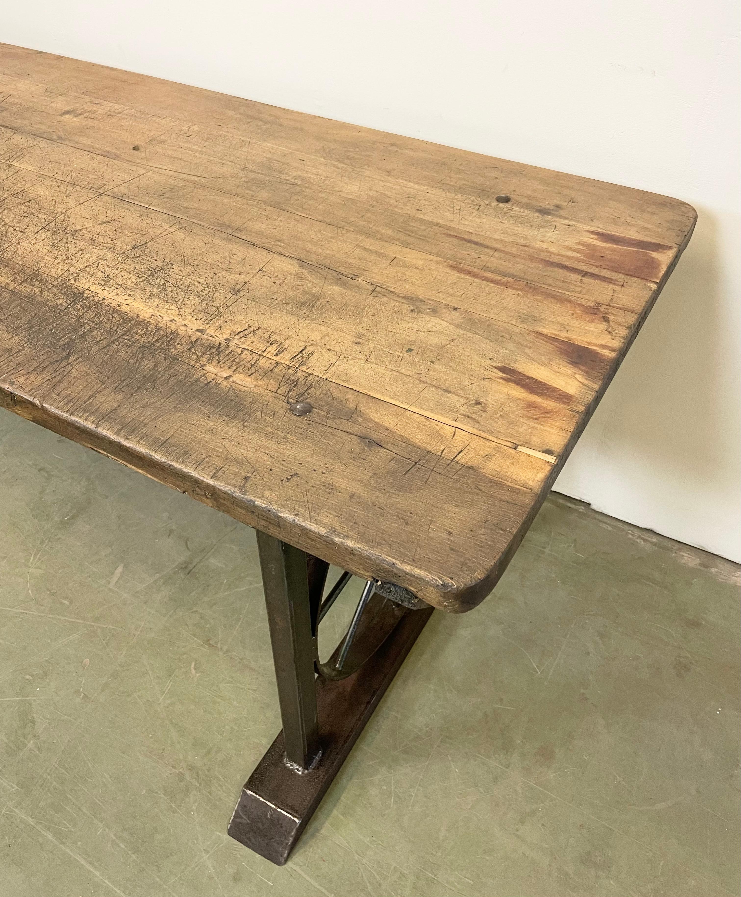 20th Century Vintage Industrial Dining Table, 1950s For Sale