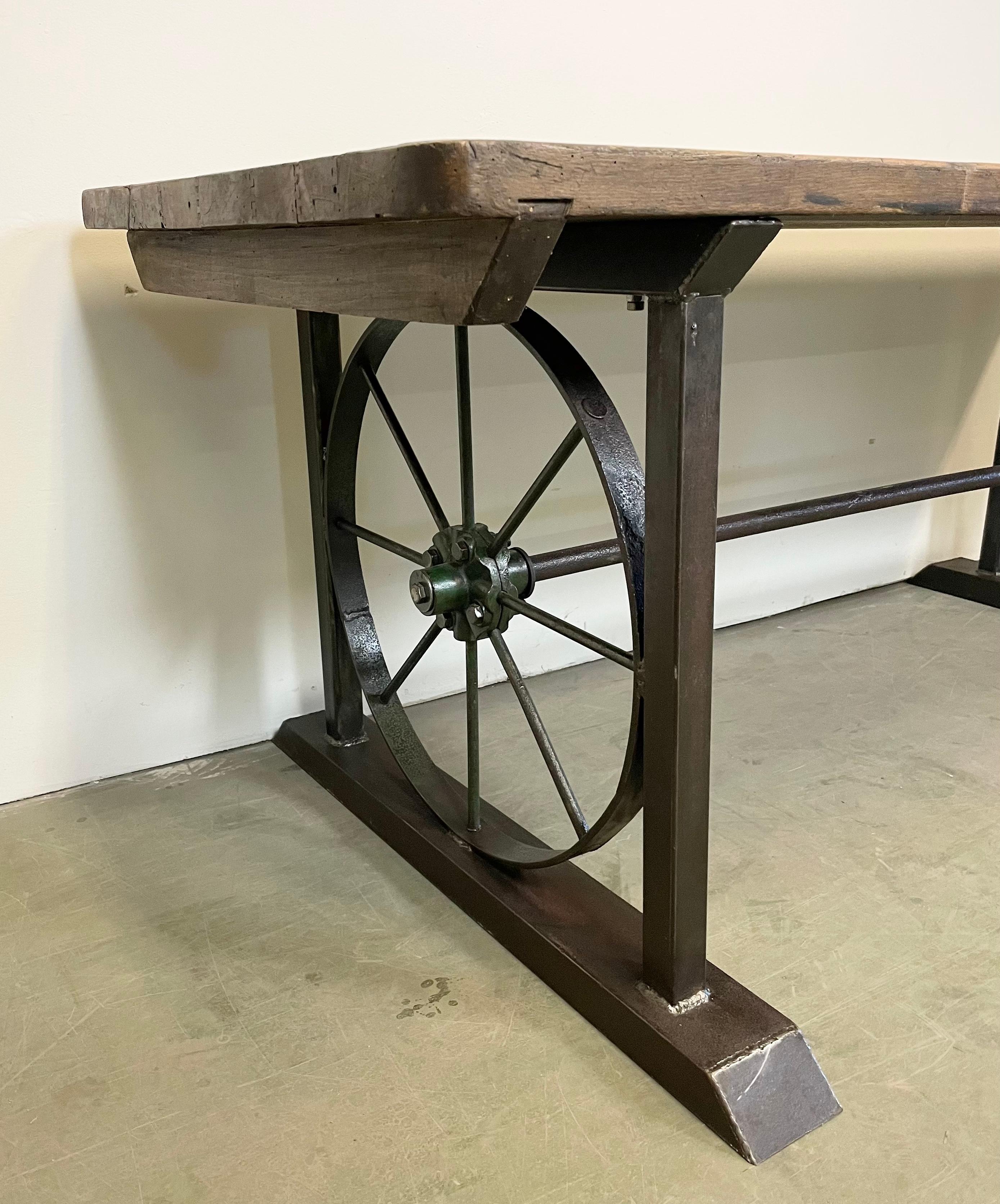 Iron Vintage Industrial Dining Table, 1950s For Sale