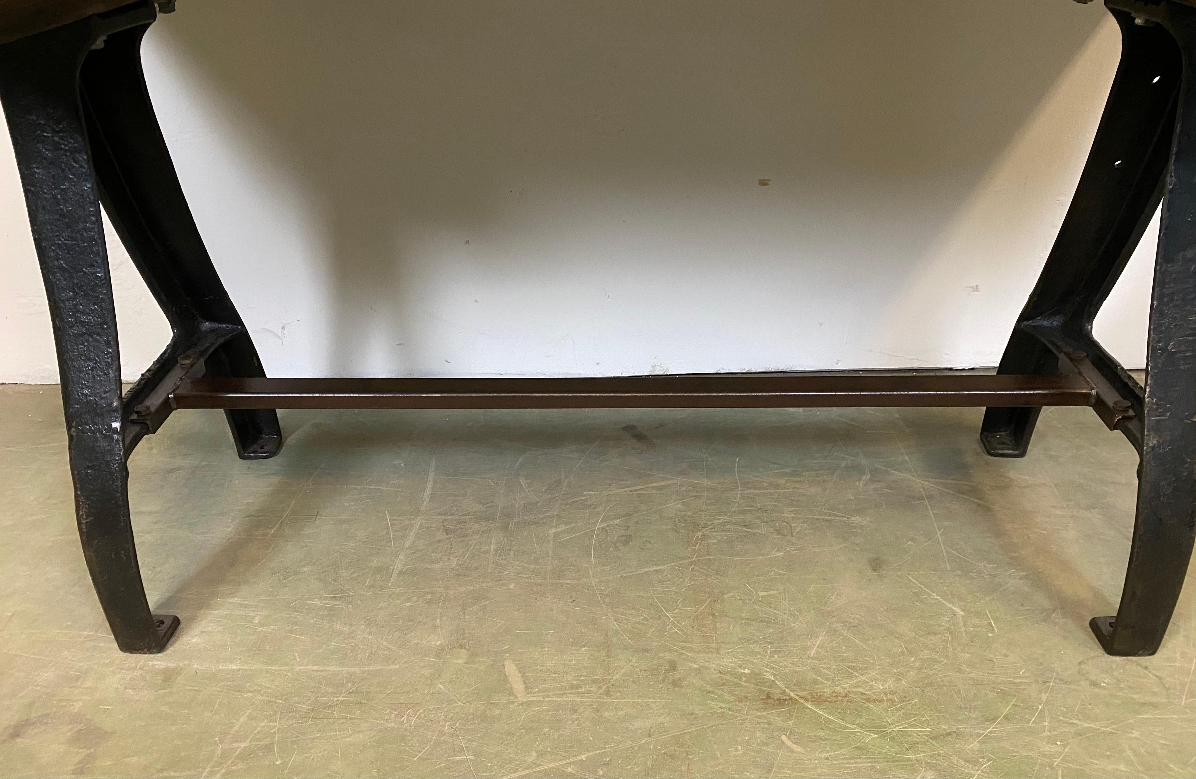 Vintage Industrial Dining Table with Cast Iron Legs at 1stDibs