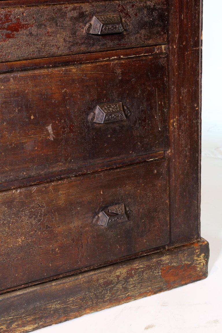 Vintage Industrial Distressed Wooden Flat File Factory ...