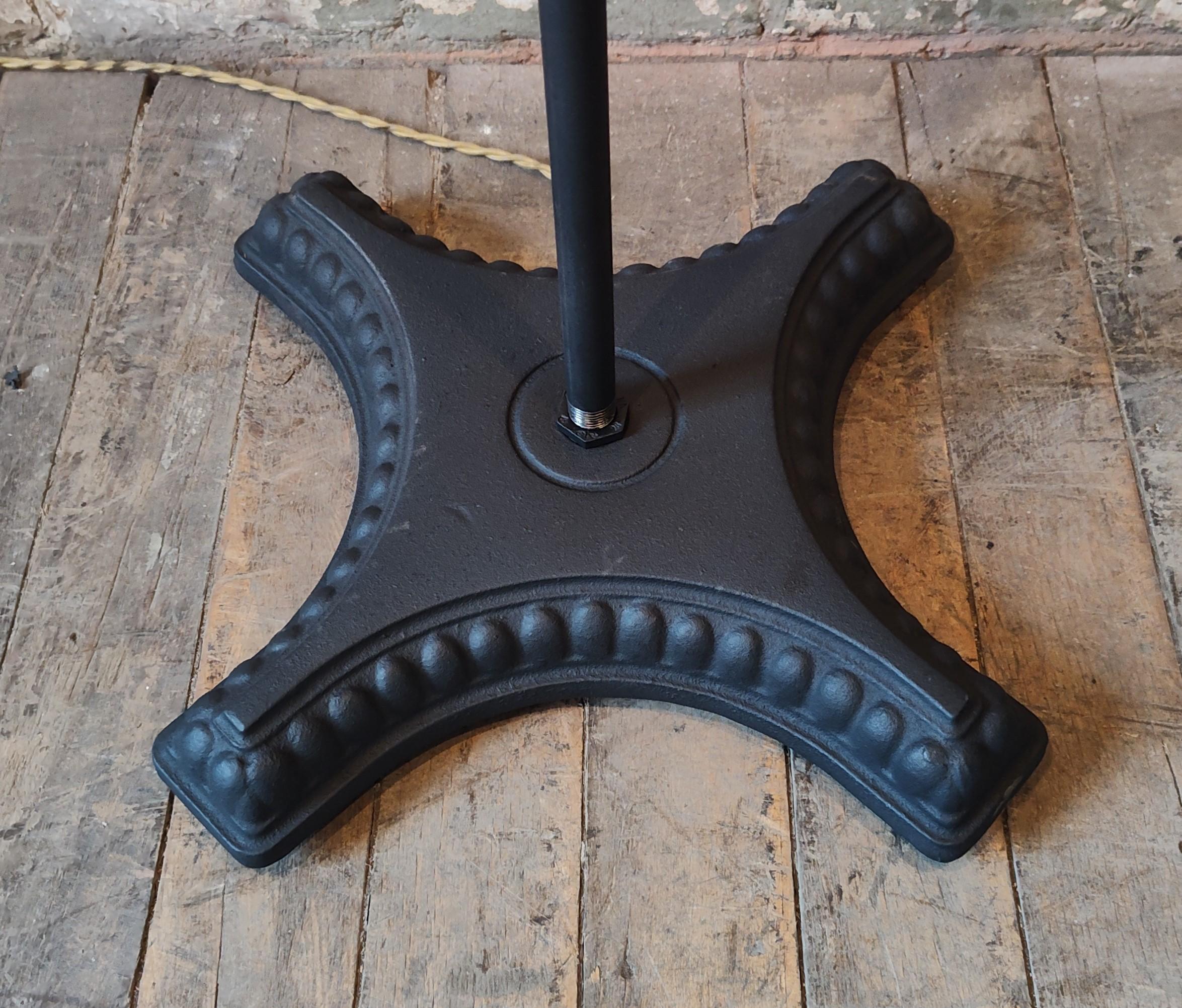 Vintage Industrial Double Arm Articulating Floor Lamp with Solid Base For Sale 10