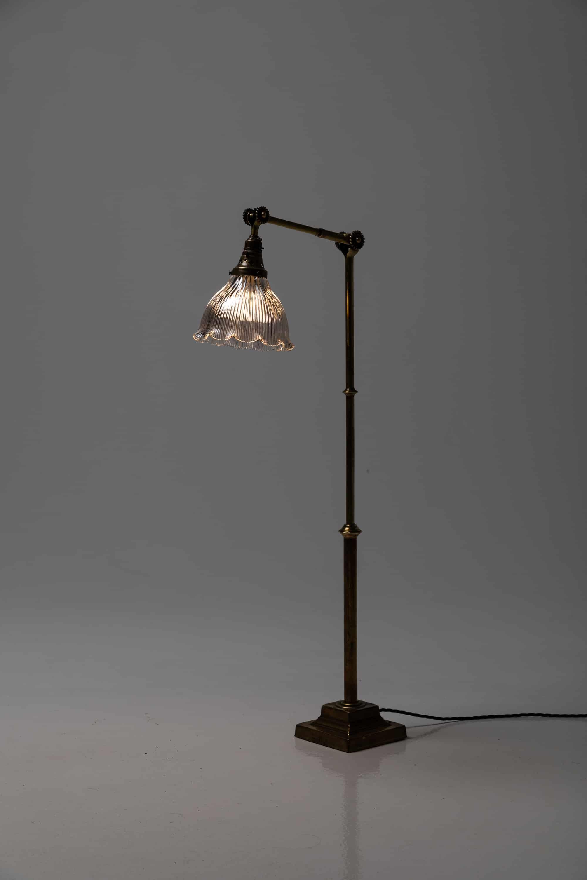 Vintage Industrial Dugdills Floor Standing Adjustable Brass Lamp, C.1920 6