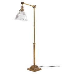 Vintage Industrial Dugdills Floor Standing Adjustable Brass Lamp, C.1920