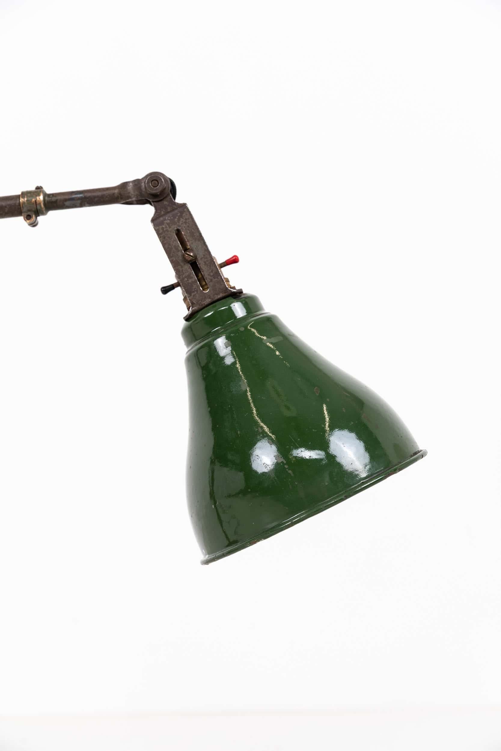 Mid-20th Century Vintage Industrial Dugdills Machinist's Adjustable Portable Desk Lamp, C.1930