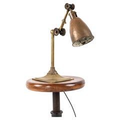 Vintage Industrial Early Brass Dugdills Machinist's Desk Lamp, c.1930