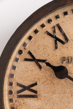 Vintage Industrial Early Cast Iron Gents of Leicester Wall Clock, c.1915