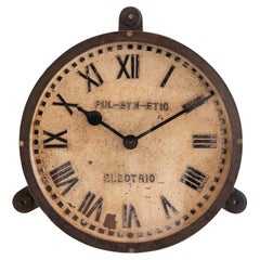 Antique Industrial Early Cast Iron Gents of Leicester Wall Clock, c.1915