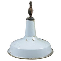 Vintage Industrial Enamel Pendant Light, 20th Century