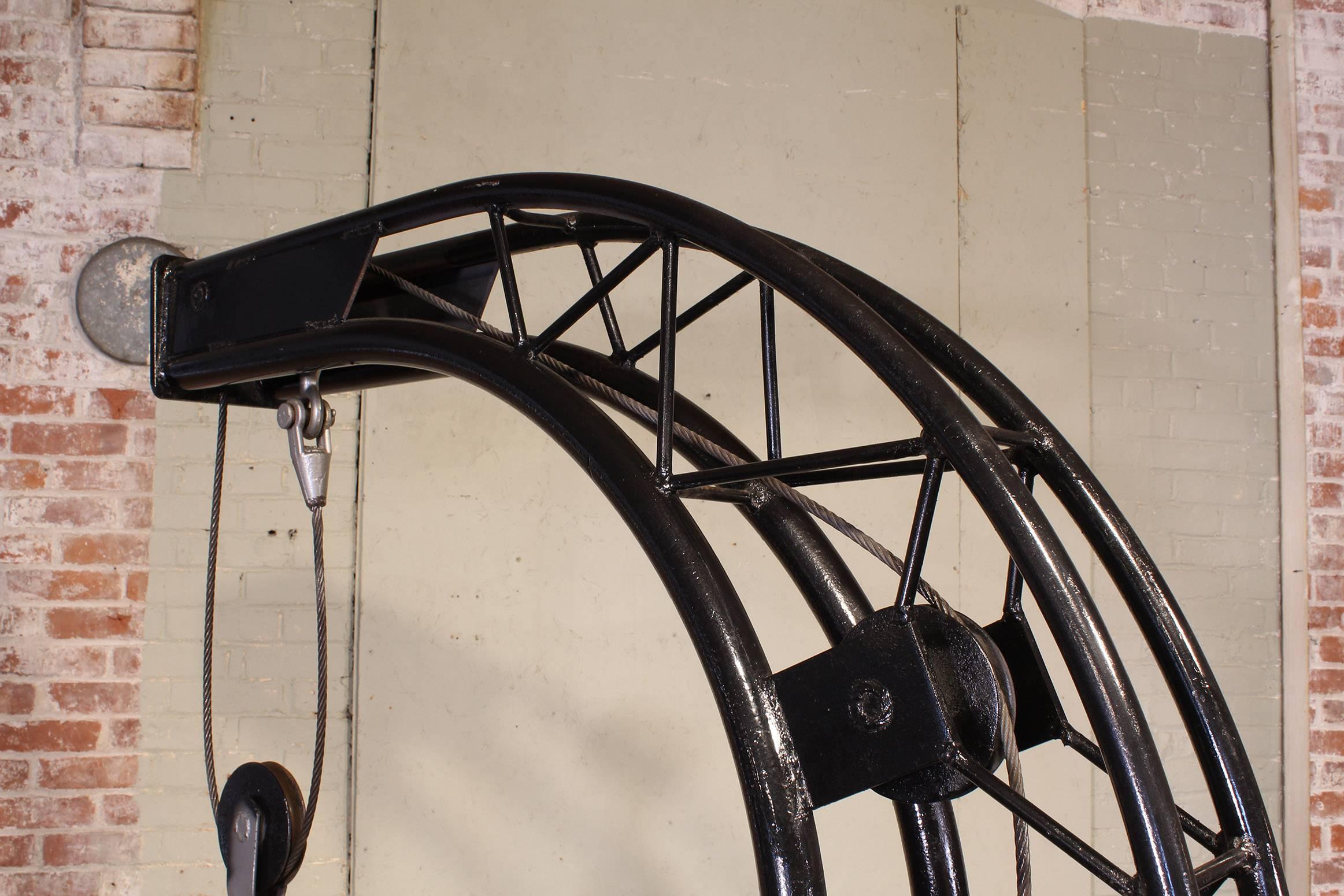 Vintage Industrial Engine Hoist Hanging Chair Frame In Good Condition In Oakville, CT