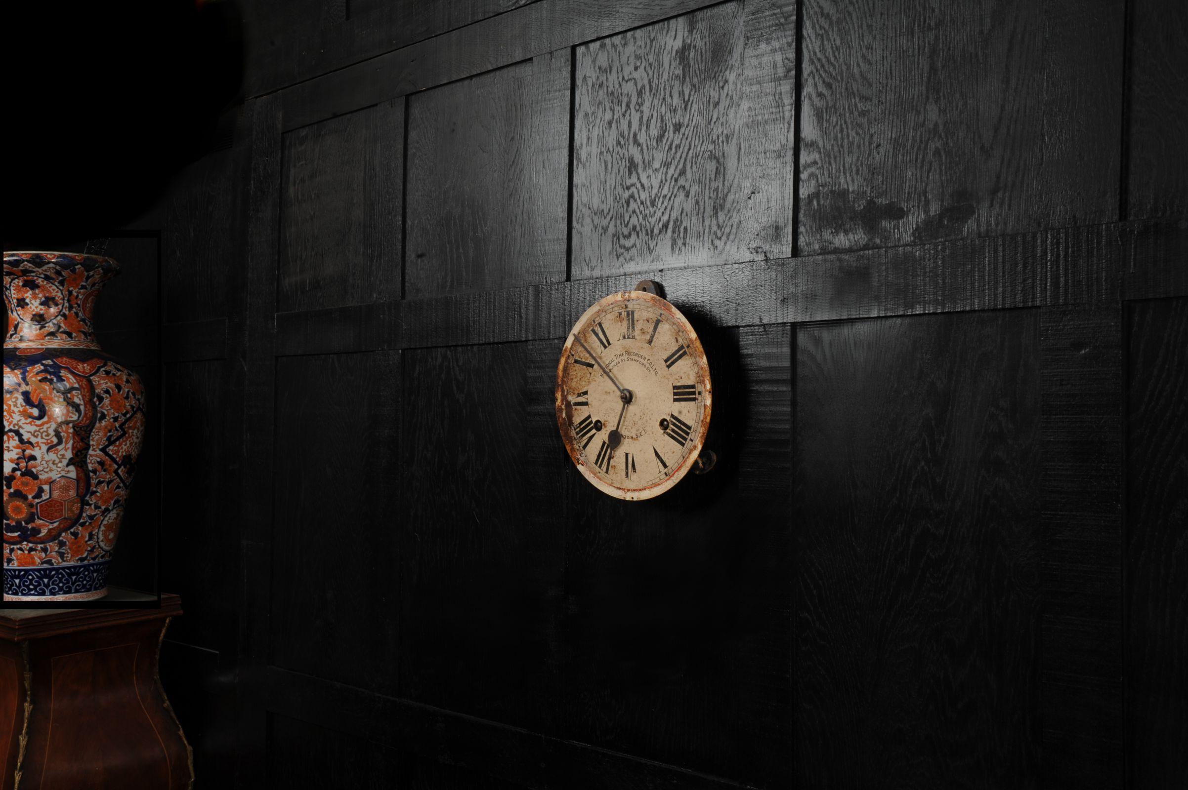 Industriel Vieux cadran d'horloge industrielle anglaise, entièrement fonctionnel en vente