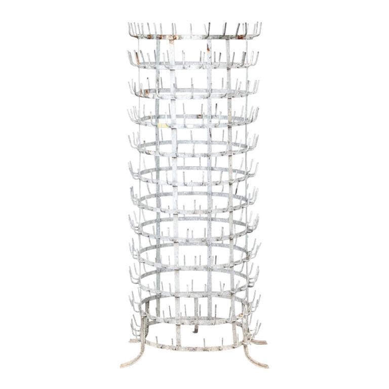 Vintage Industrial Era Bottle Drying Rack For Sale at 1stDibs
