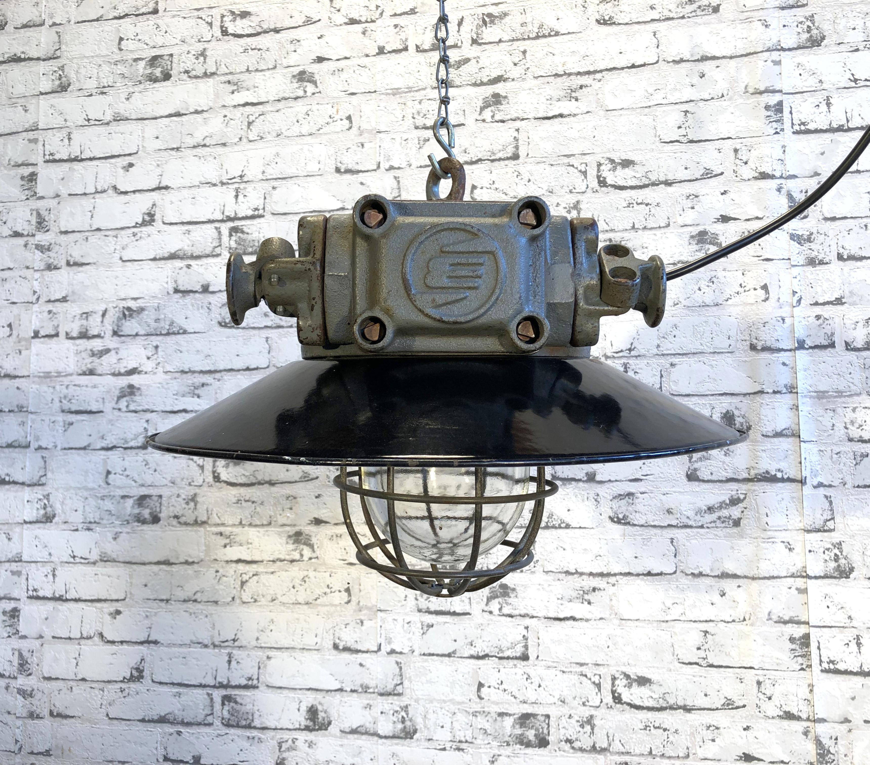 Vintage German Industrial Factory Explosion Proof Light Lamp Wall Ceiling Light 