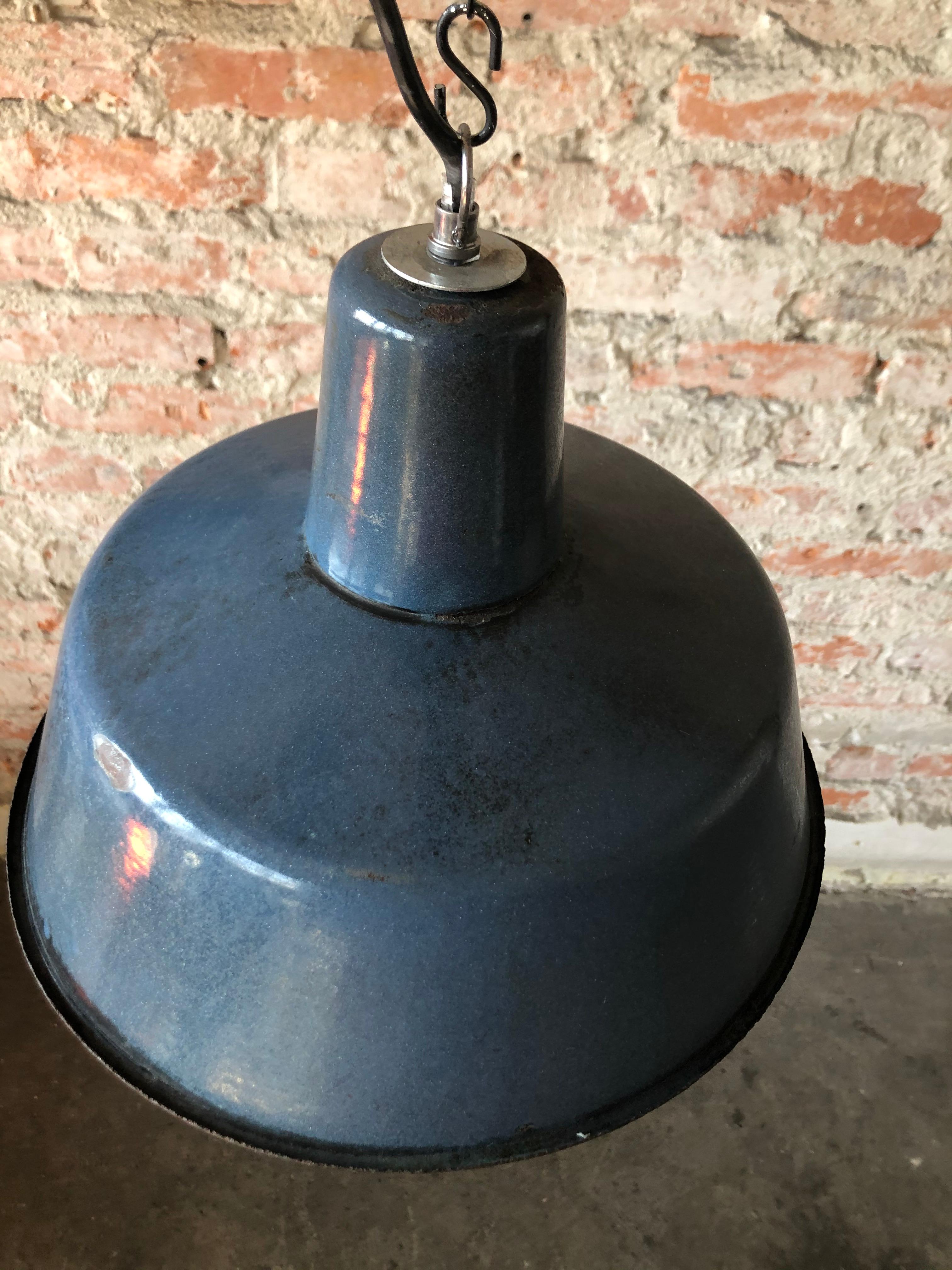 German Vintage Industrial Factory Ceiling Lamp from Wikasy A23, 1960s For Sale