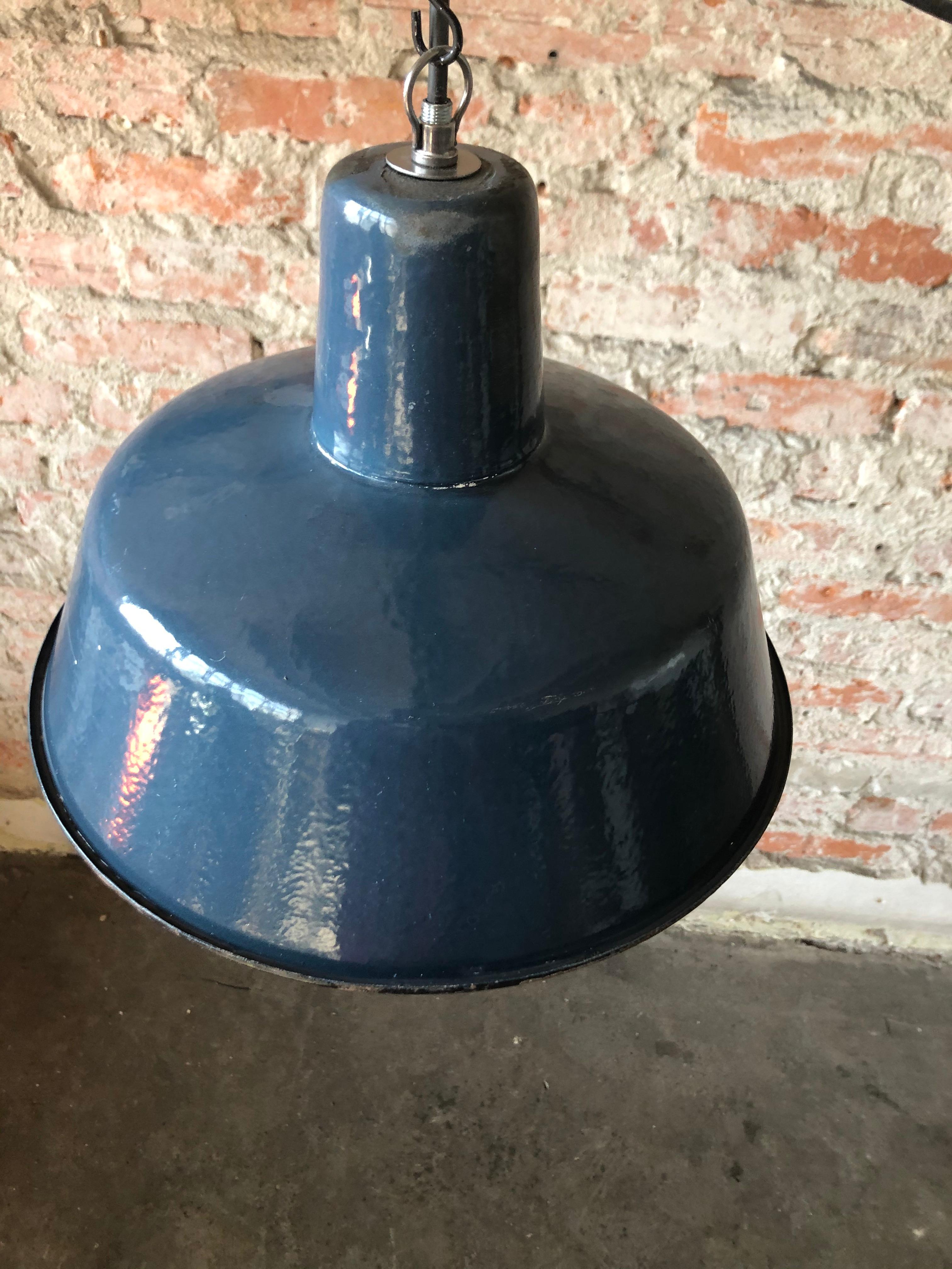 German Vintage Industrial Factory Ceiling Lamp from Wikasy A23, 1960s For Sale