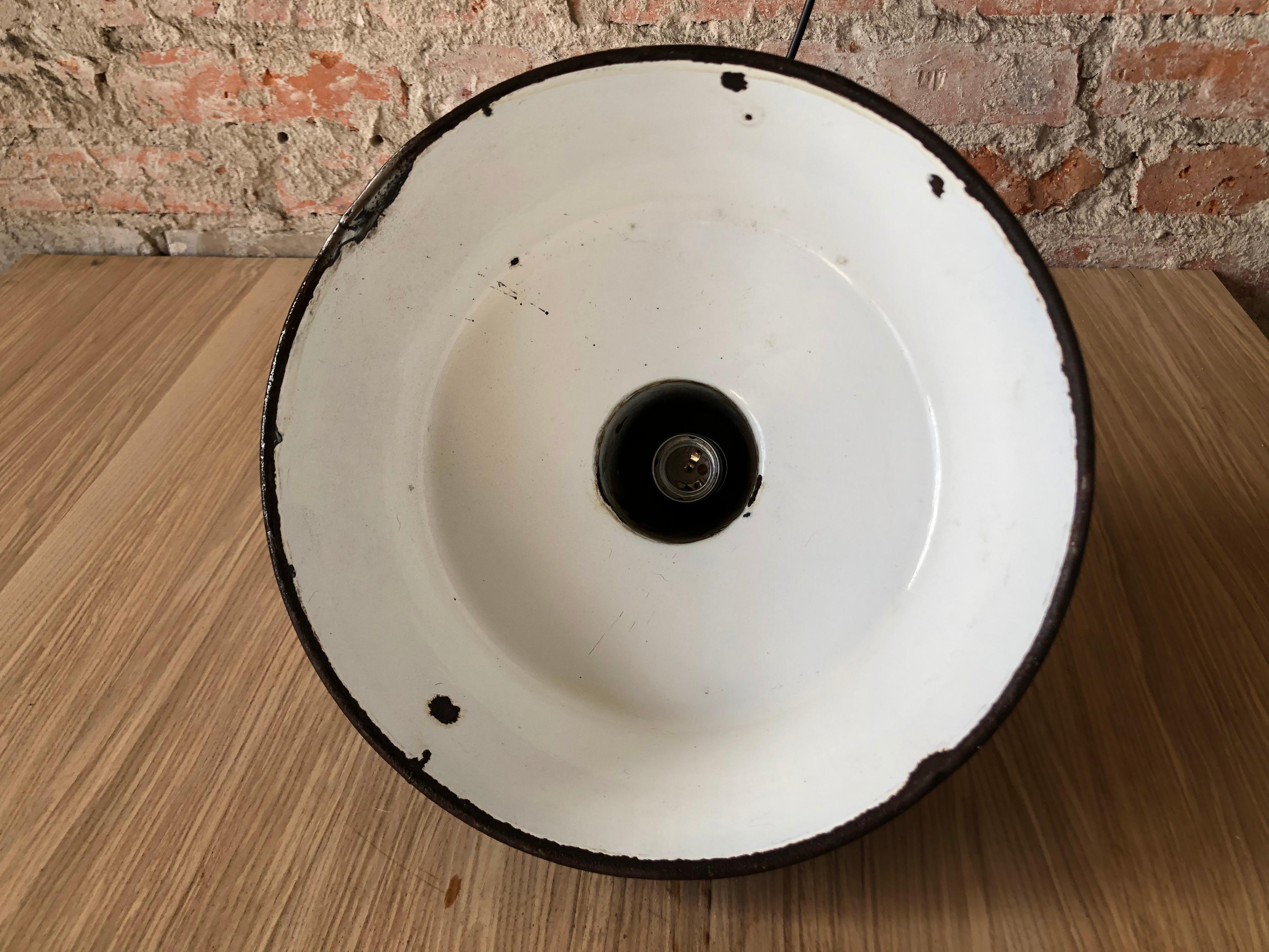 Polish Vintage Industrial Factory Ceiling Lamp from Wikasy A23, 1960s For Sale