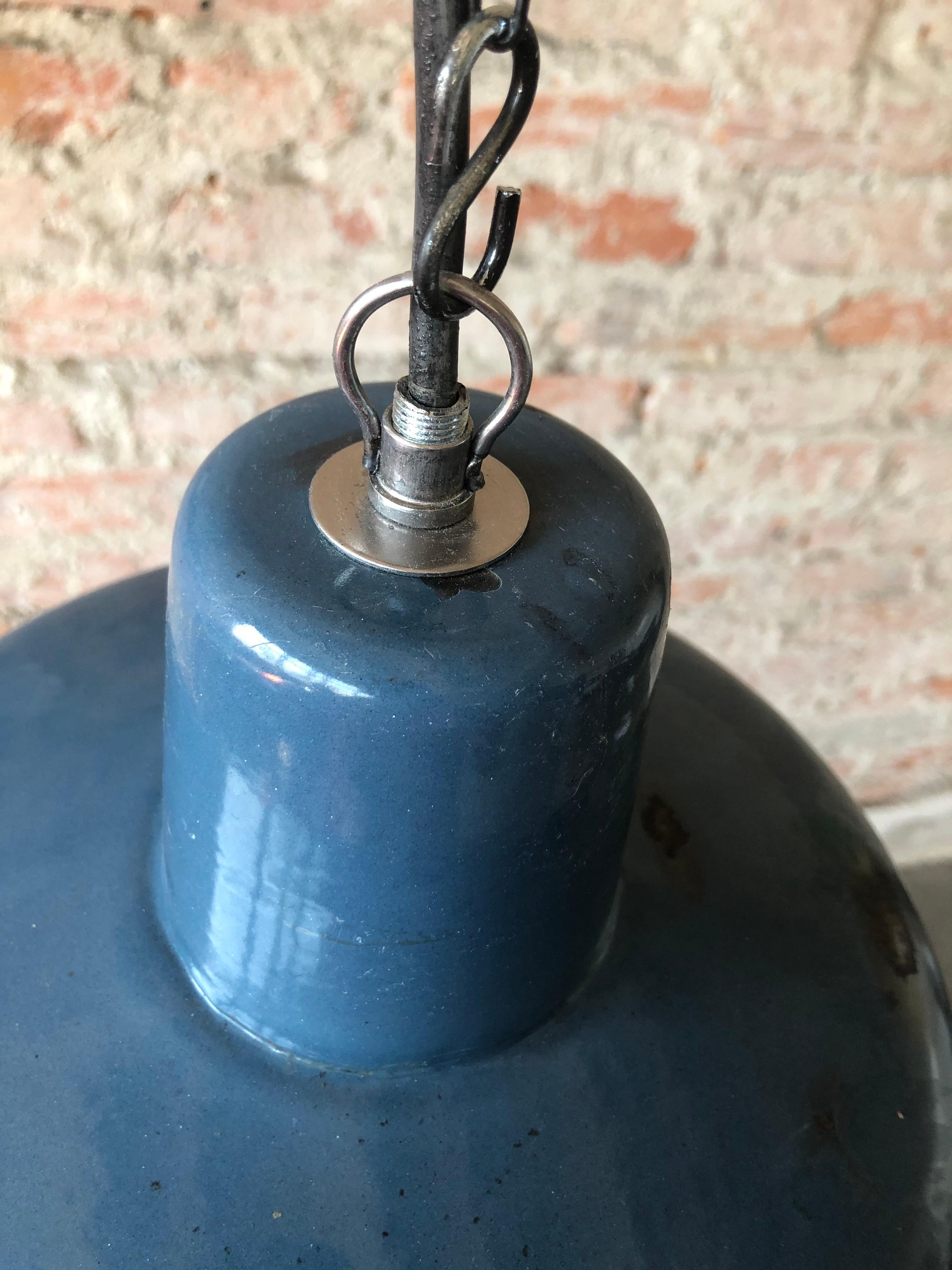 Steel Vintage Industrial Factory Ceiling Lamp from Wikasy A23, 1960s For Sale