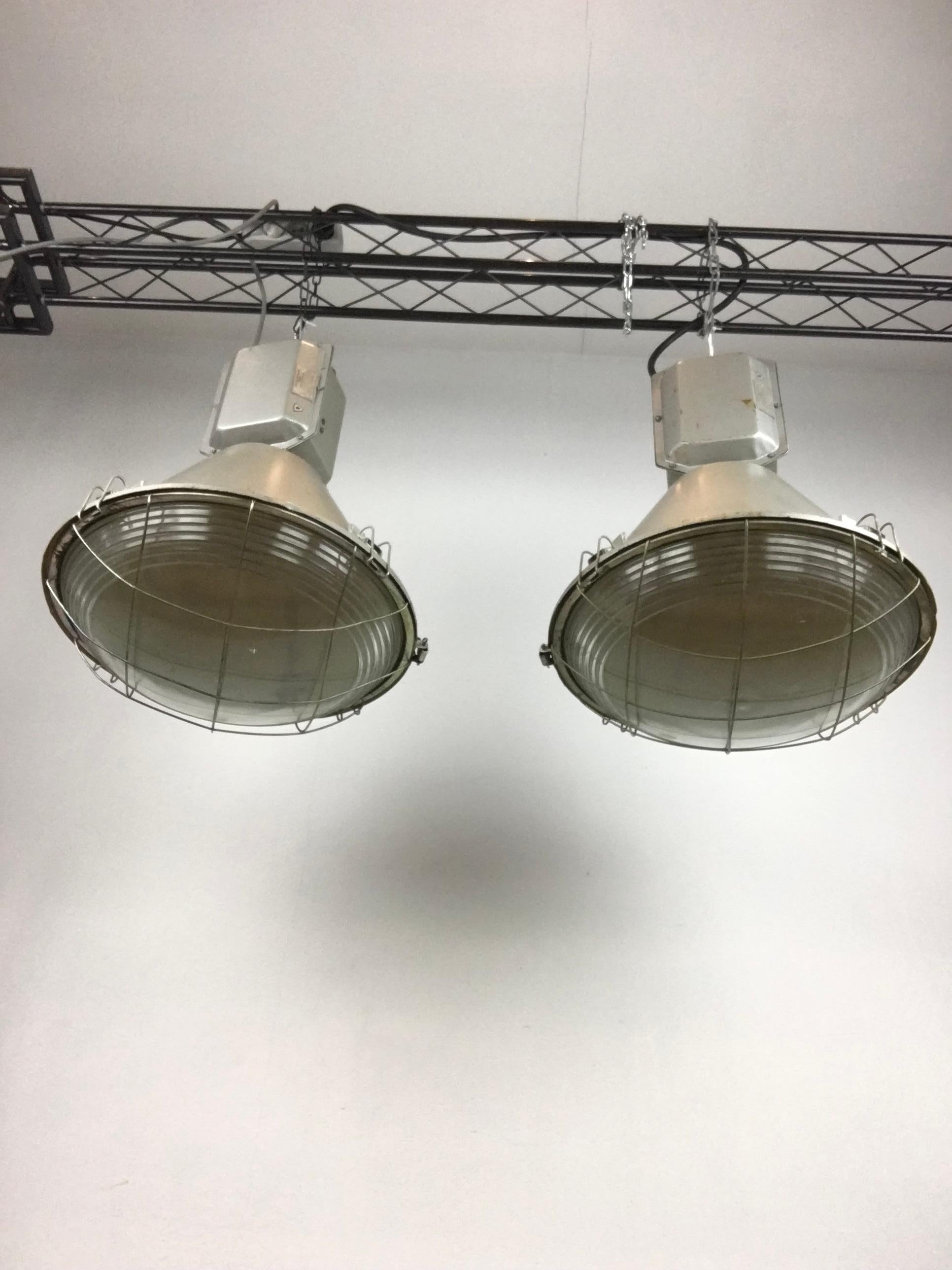 Vintage Industrial Factory Lights, 1990s In Good Condition For Sale In Antwerp, BE