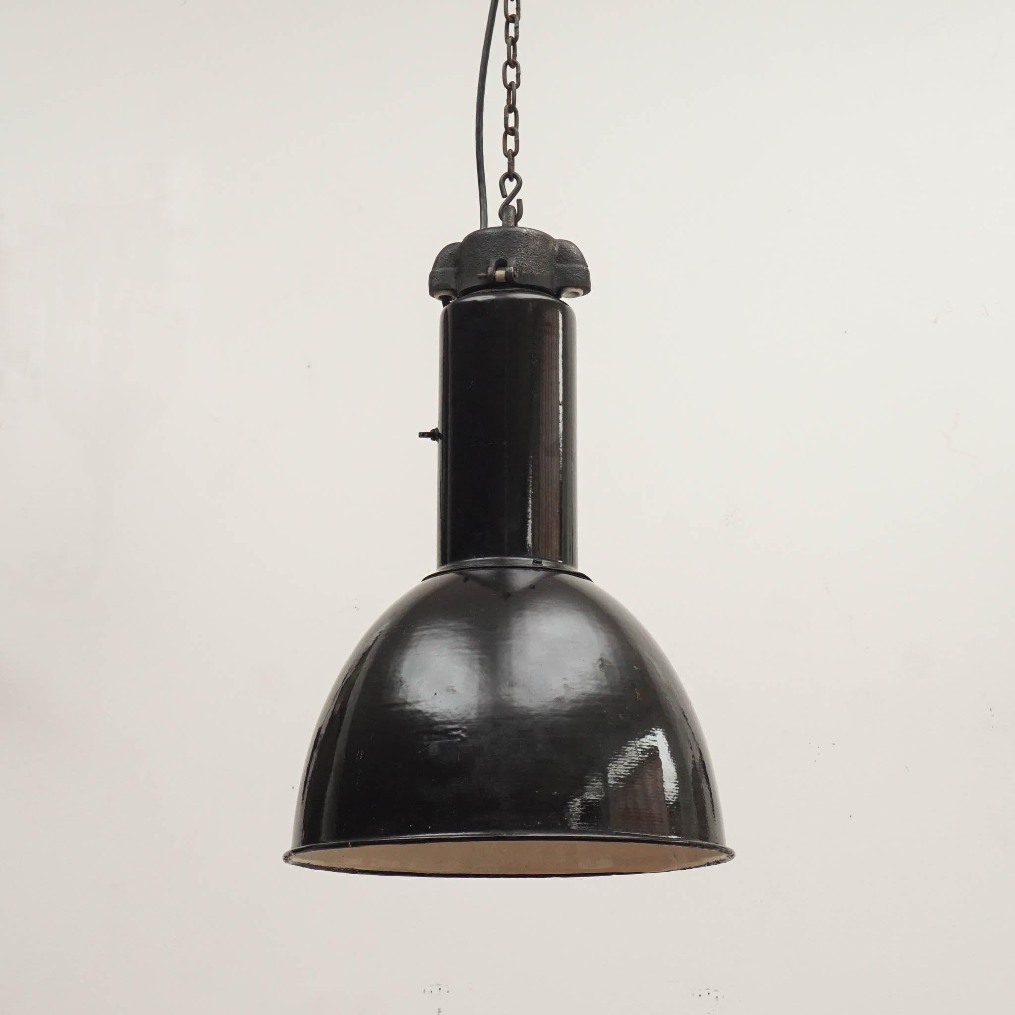 Hand-Crafted Vintage Industrial Factory Lights For Sale
