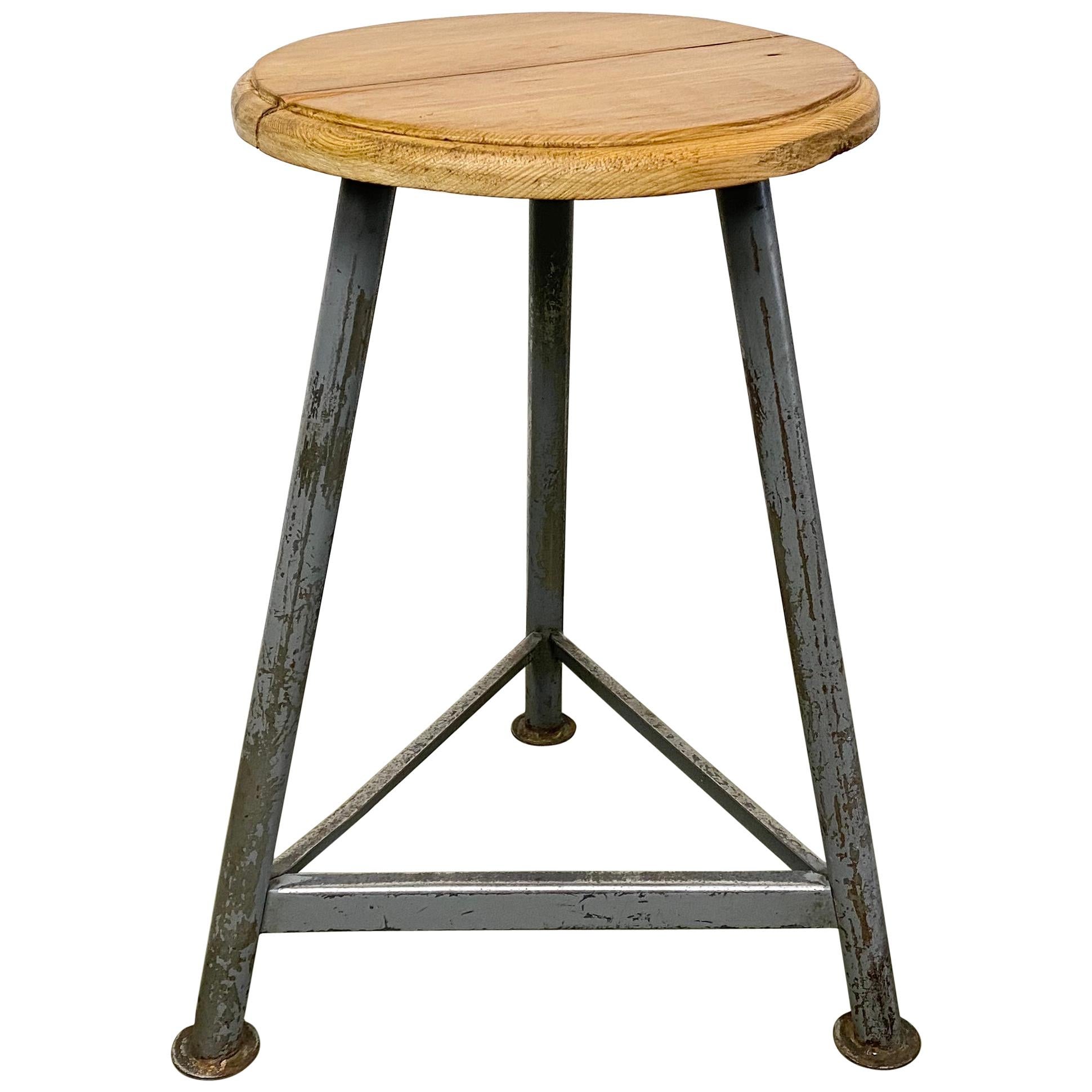 Vintage Industrial Factory Stool, 1960s