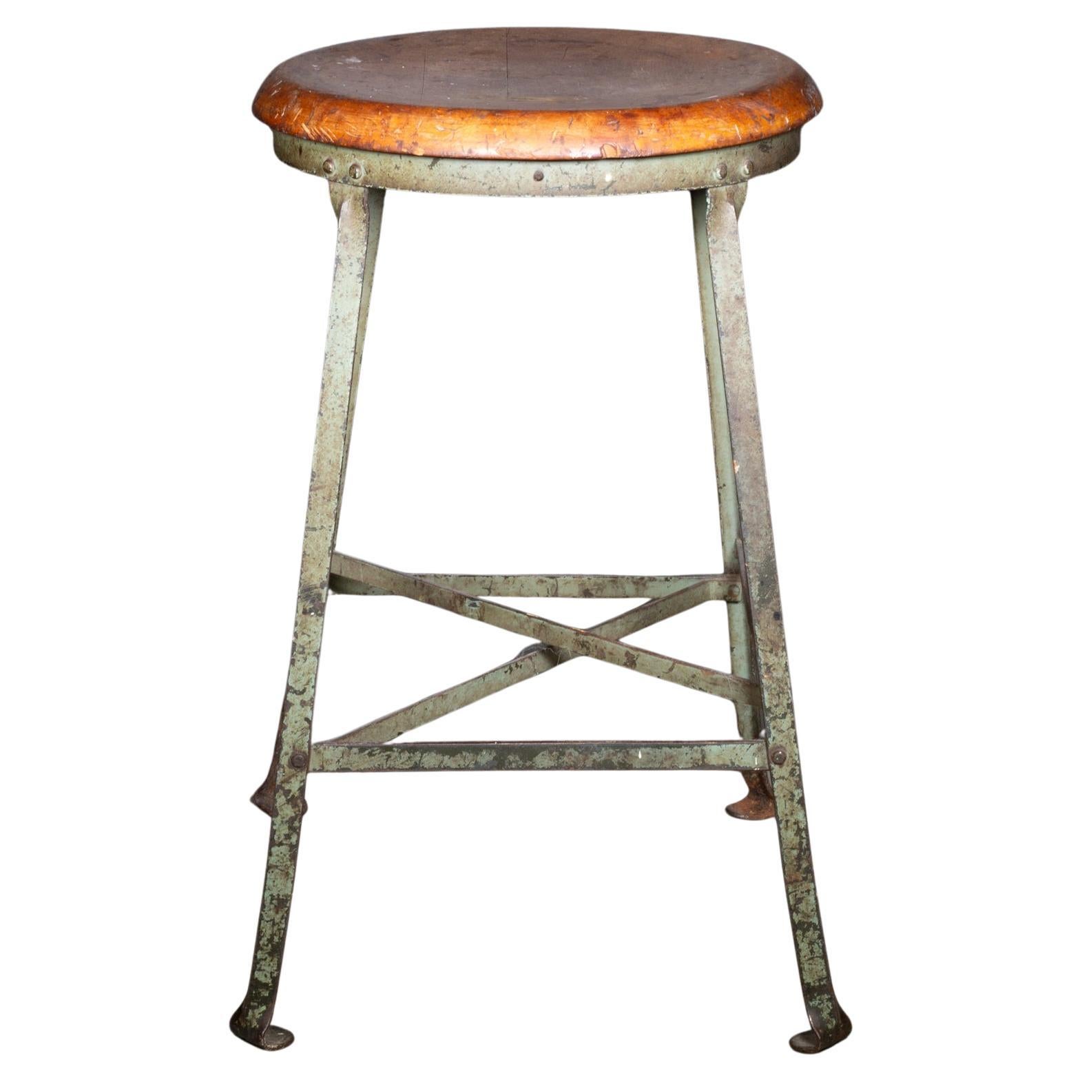 Vintage Industrial Factory Stool c.1940 For Sale