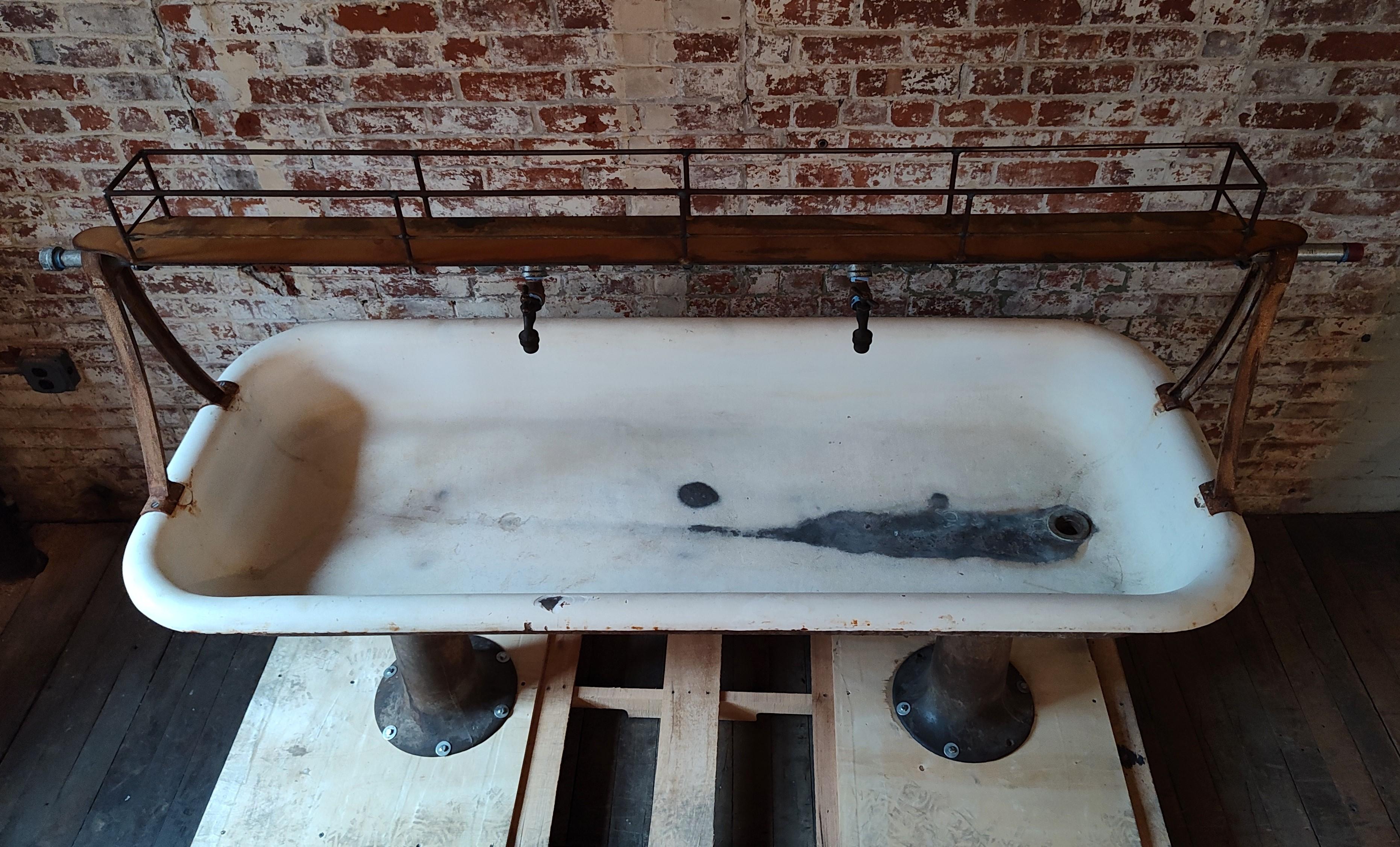 Vintage Industrial Factory Trough Sink For Sale 4