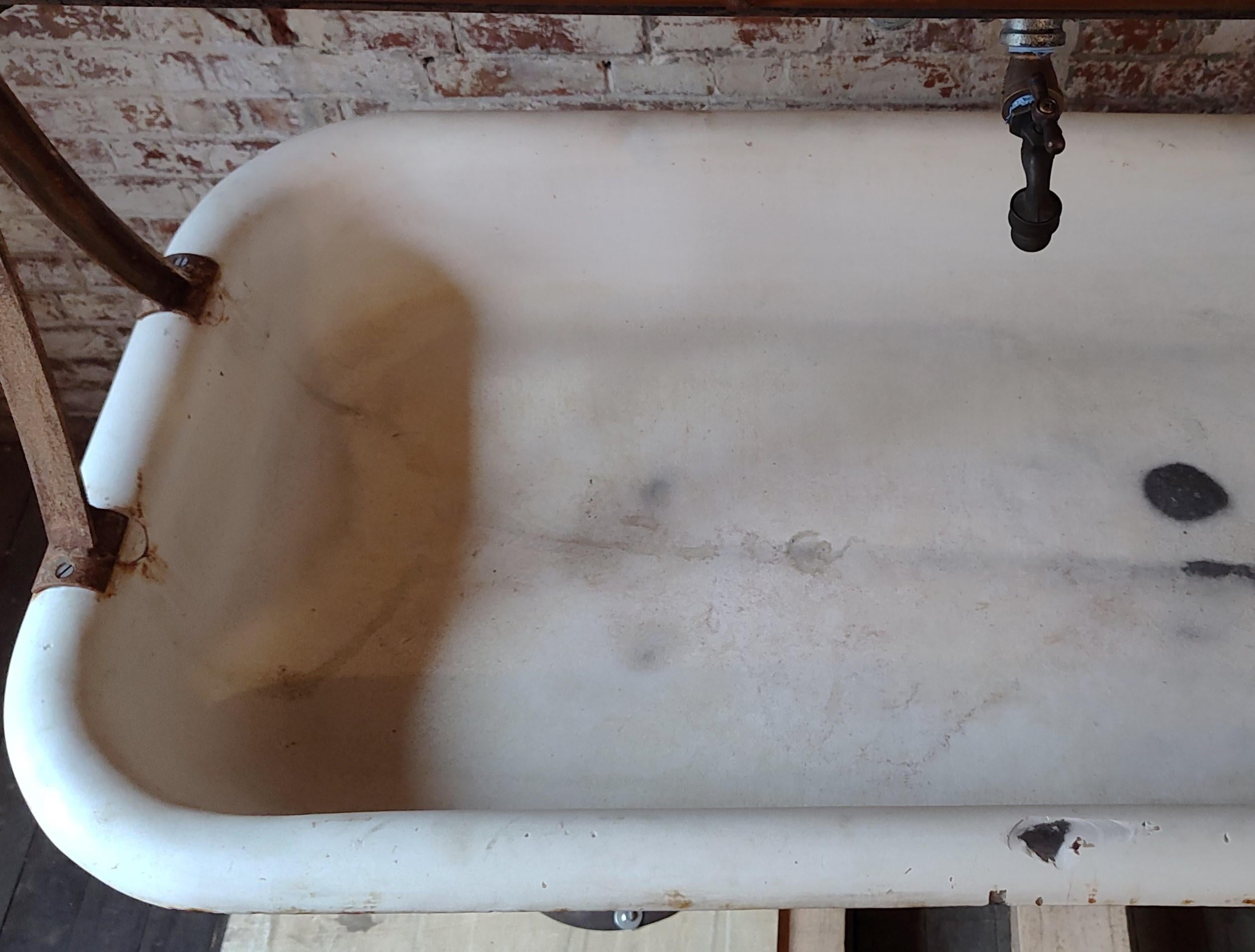 Vintage Industrial Factory Trough Sink For Sale 6