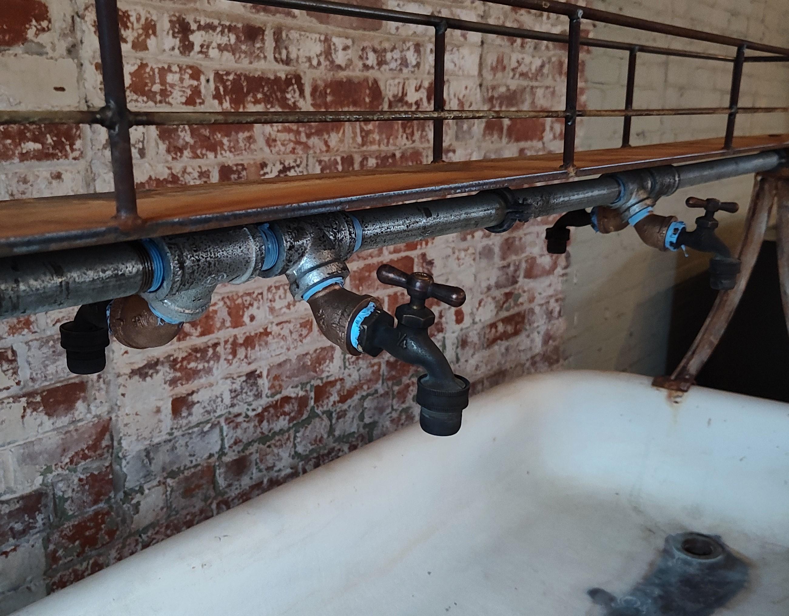 Vintage Industrie Fabrik Trog Waschbecken (Gegossen)