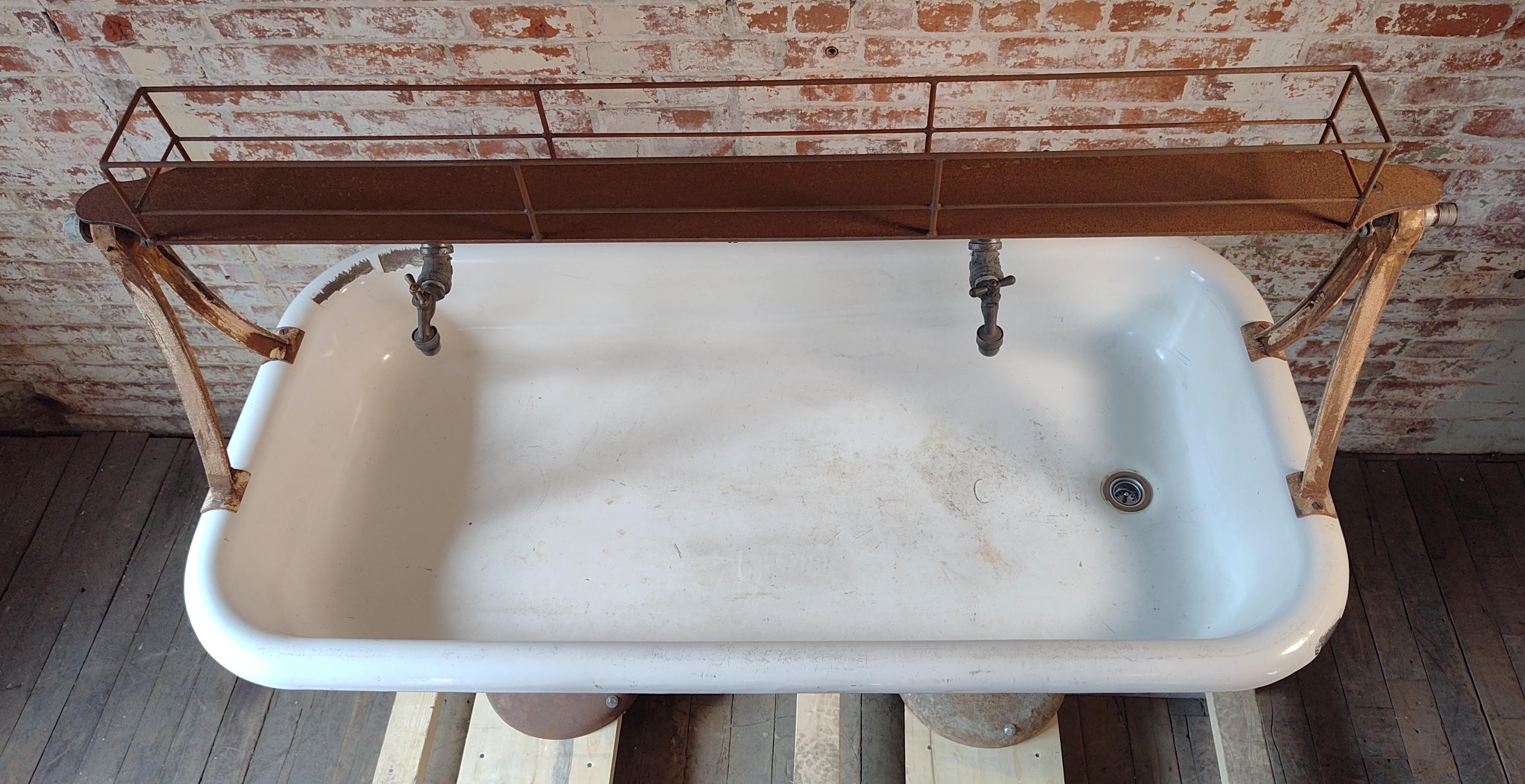 Vintage Industrie Fabrik Trog Waschbecken im Angebot 2
