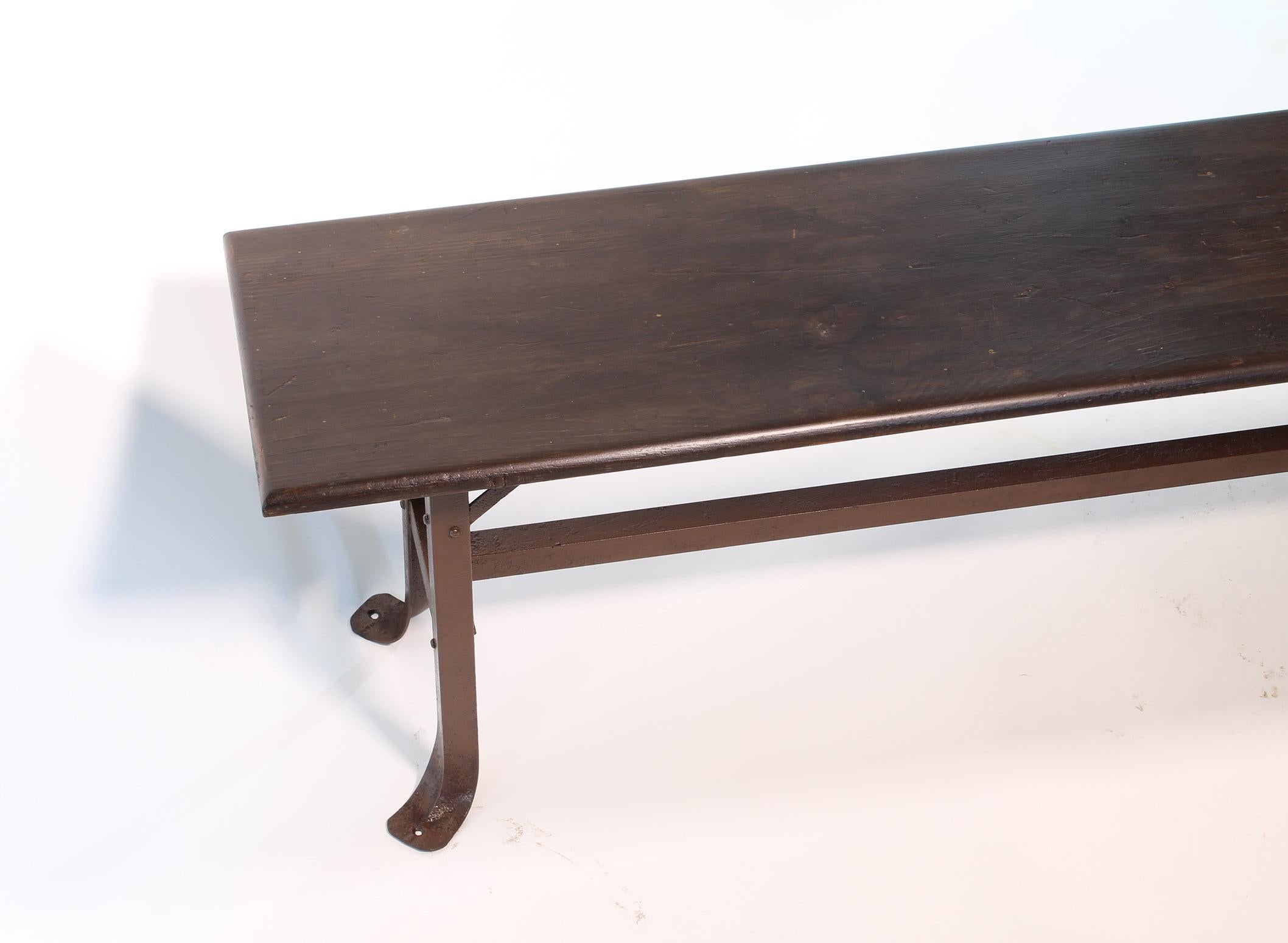 Vintage Industrial Factory Waiting Bench 2