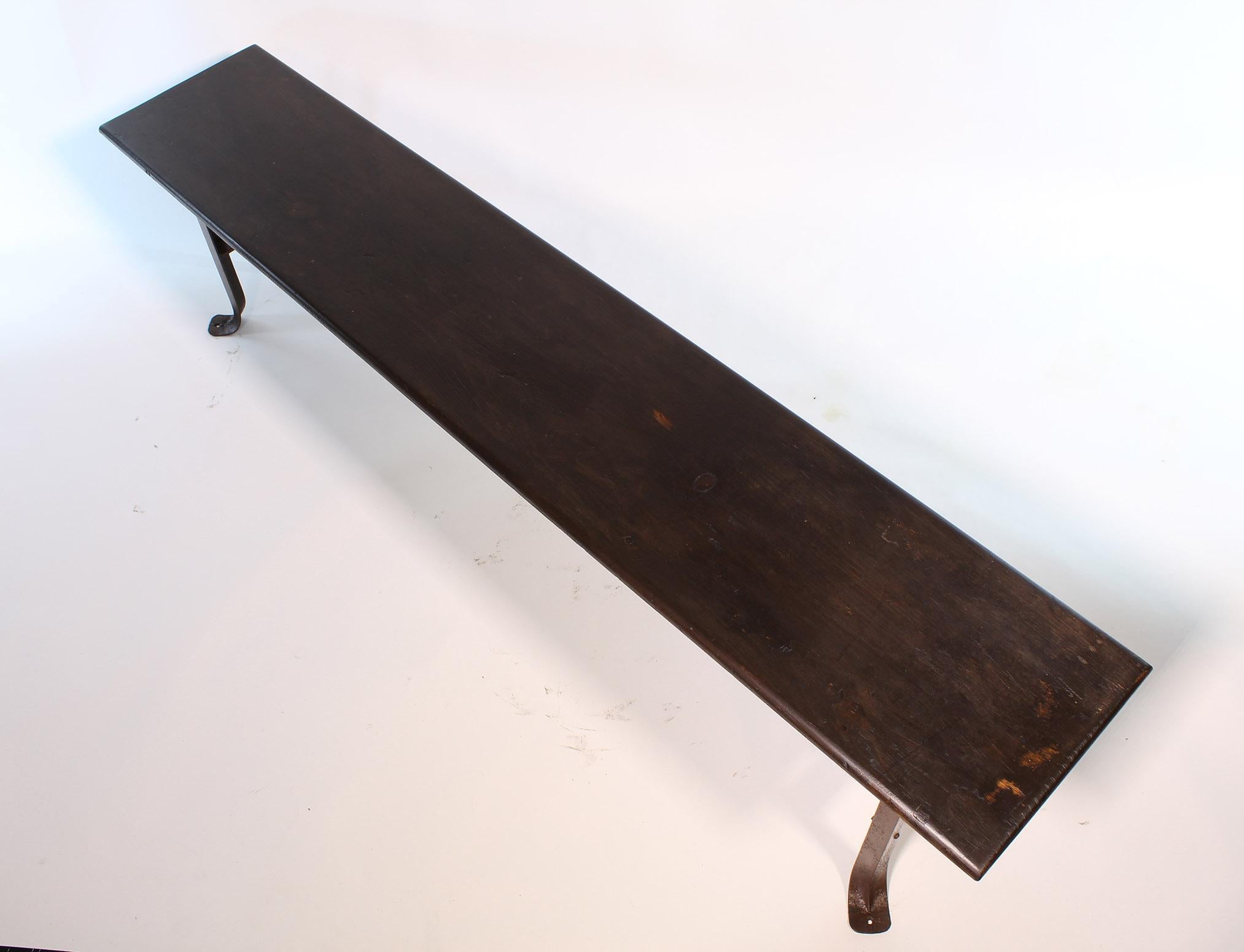 20th Century Vintage Industrial Factory Waiting Bench