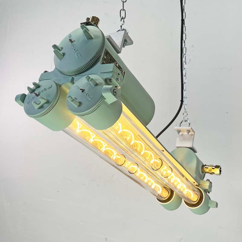 Vintage Industrial Flameproof Edison Tube Light - Aquamarine Green For Sale 4