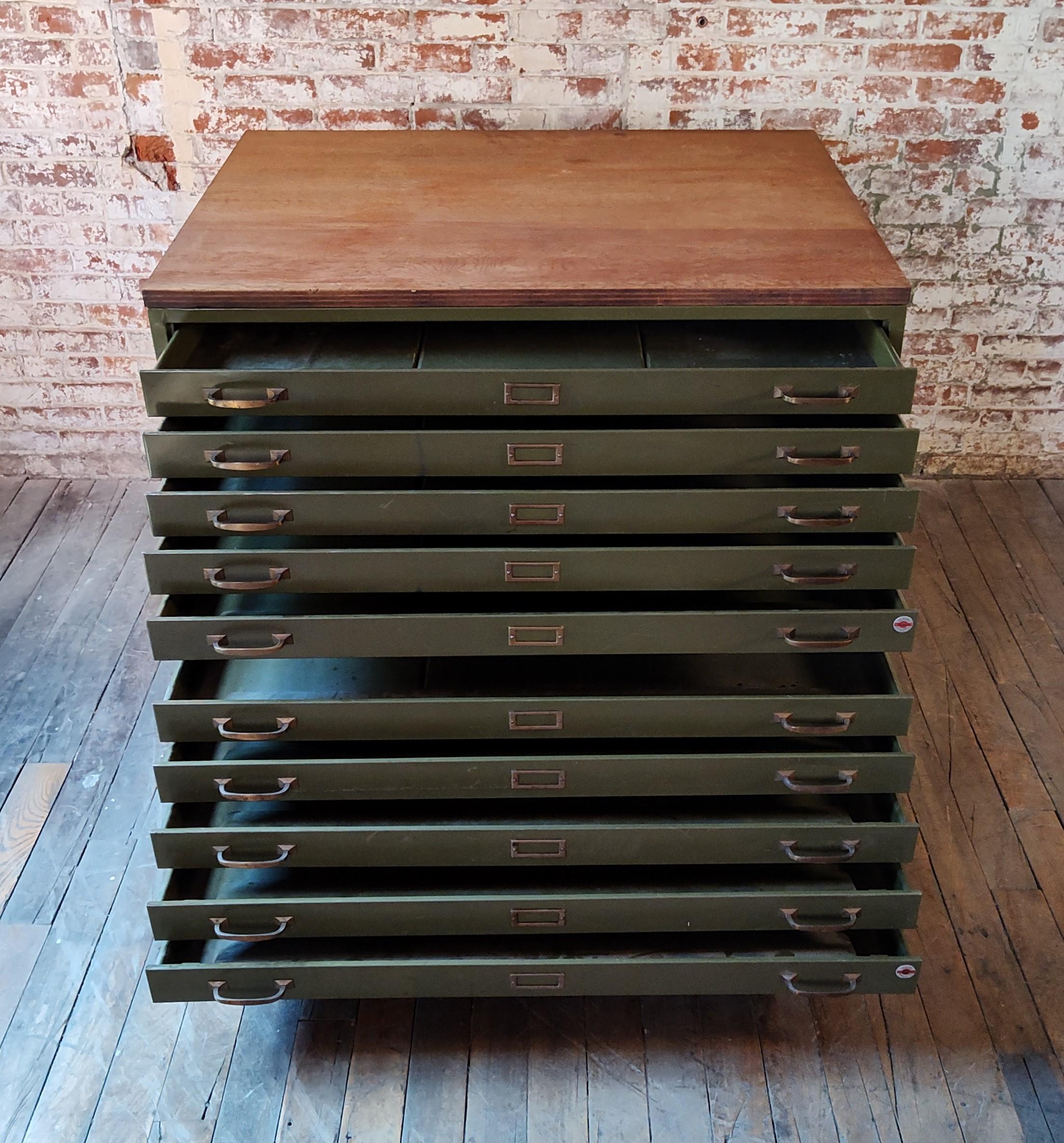Flacher Aktenschrank Vintage Industrial 5