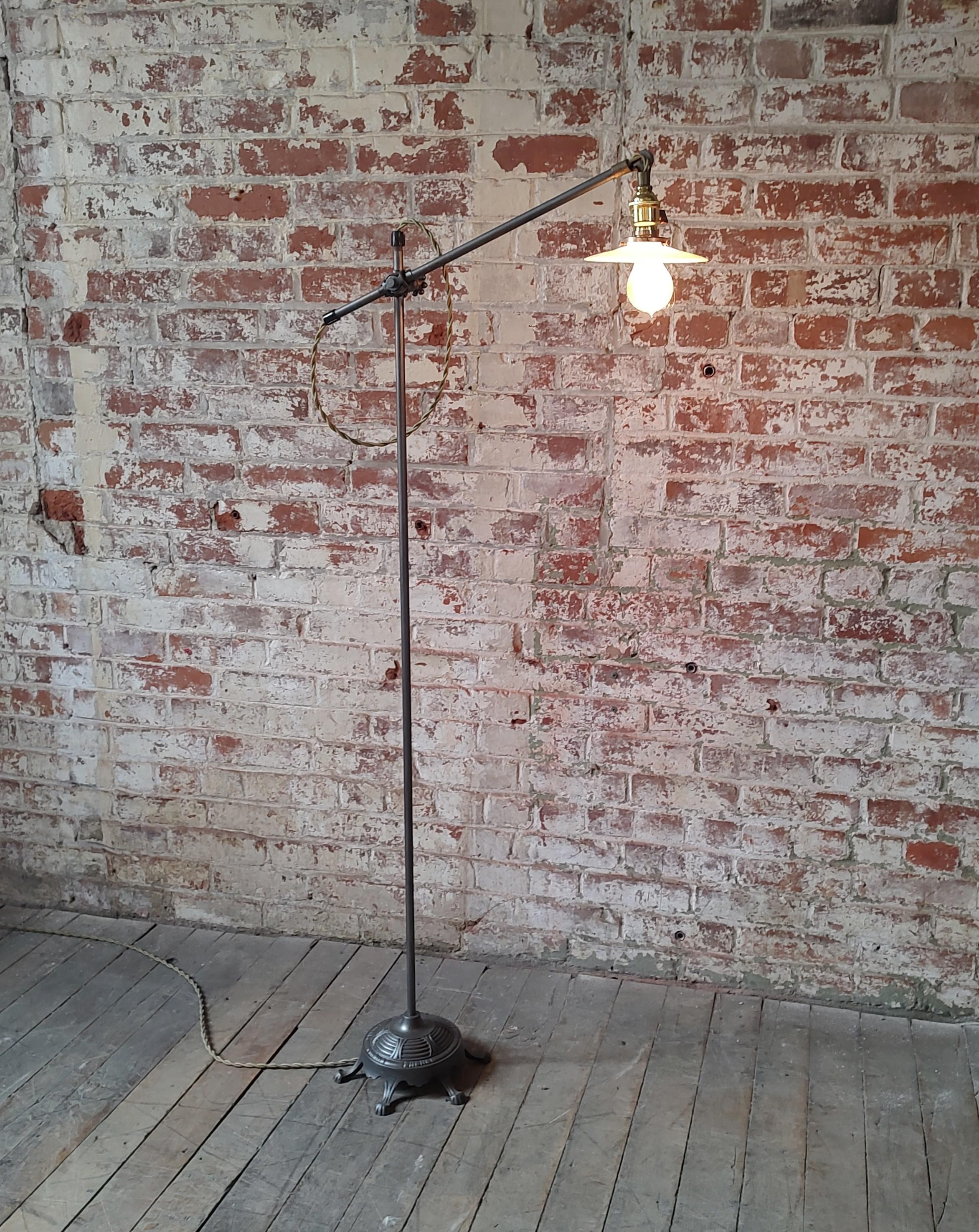 Adjustable factory floor lamp

Overall Height: 52 1/4