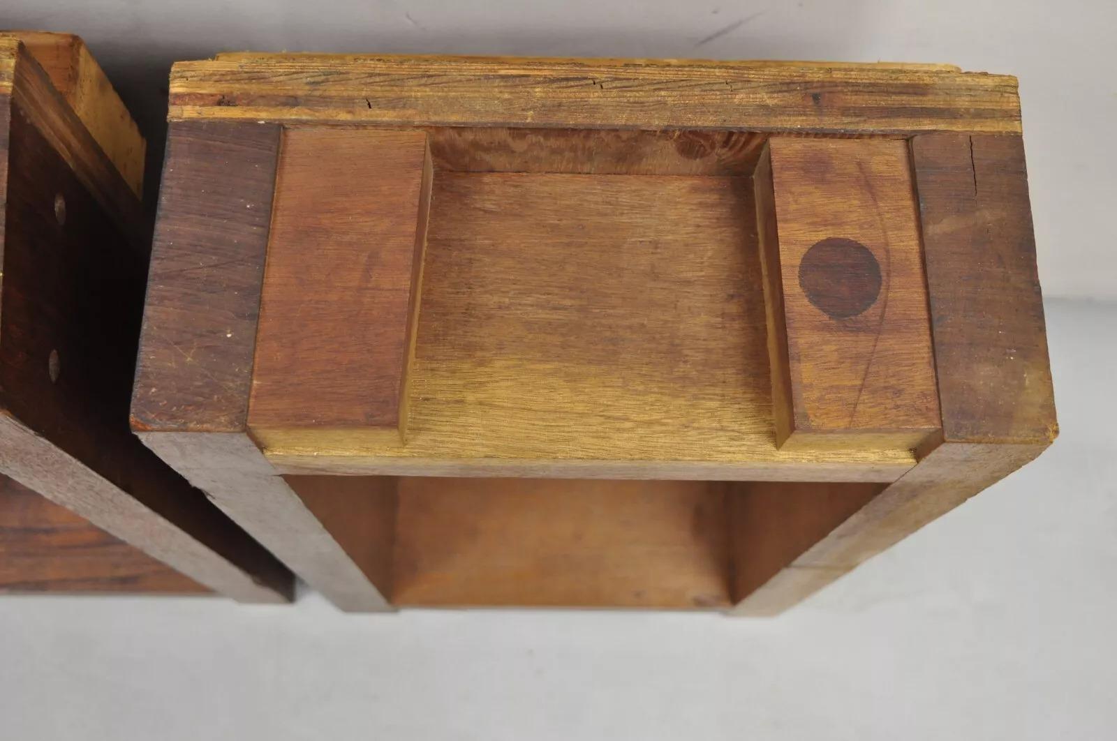 Stampo a blocco in legno della fonderia industriale d'epoca per motori architettonici Valcor - coppia in vendita 5