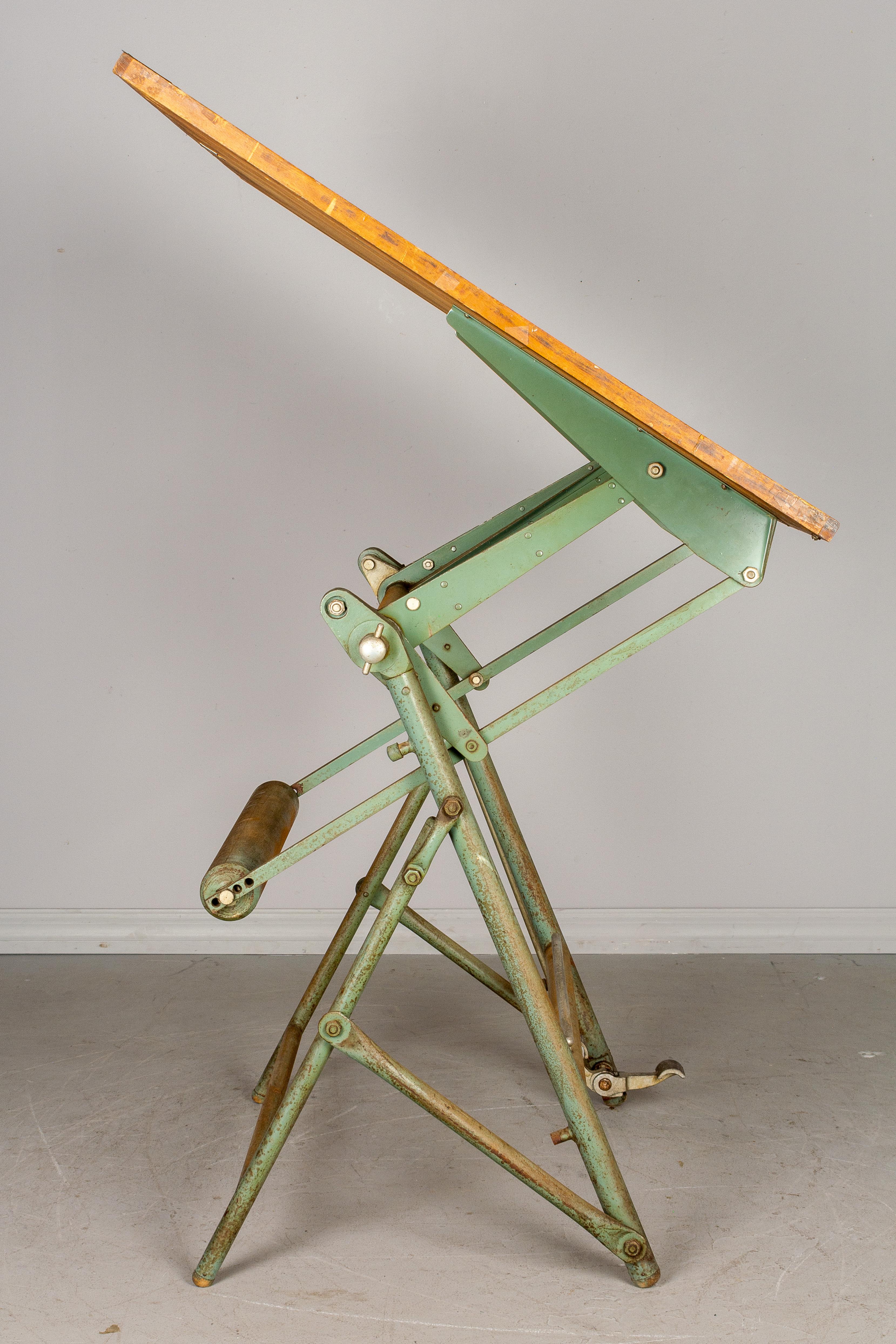 Vintage Industrial French Architect's Drawing Table from L. Sautereau 2