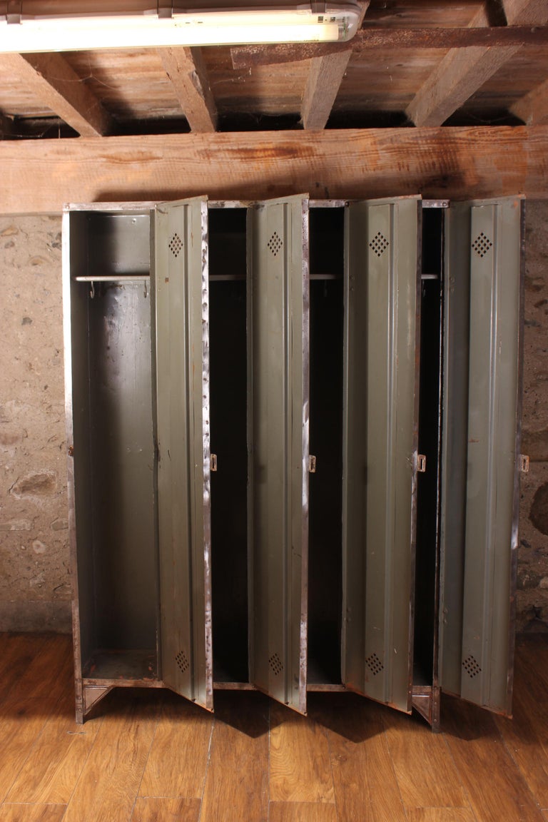 Vintage Industrial French Metal Lockers at 1stDibs