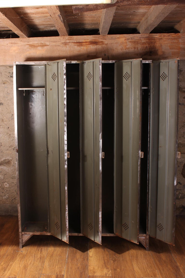 Vintage Industrial French Metal Lockers at 1stDibs