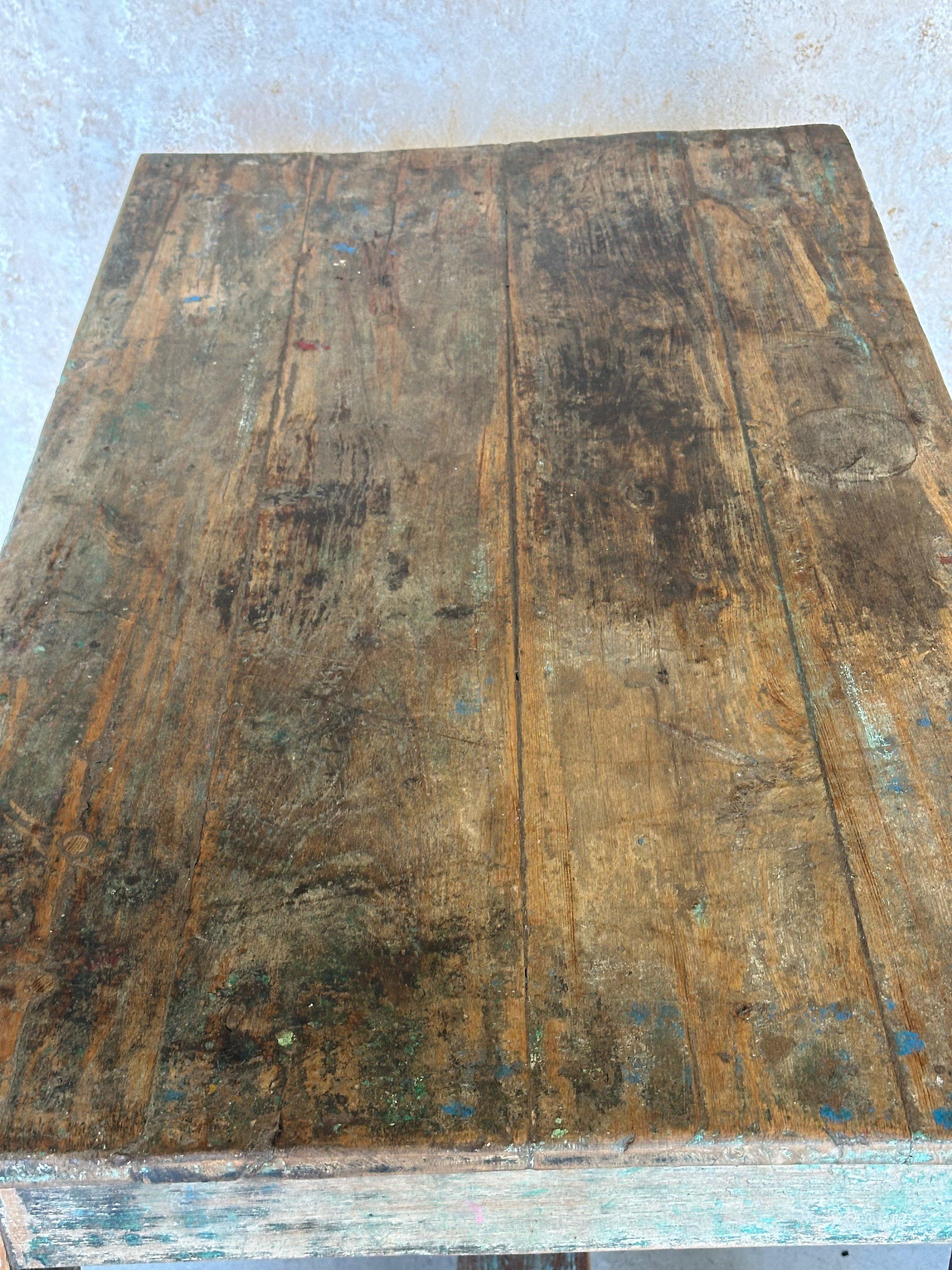 Mesa de trabajo industrial francesa vintage en venta 12