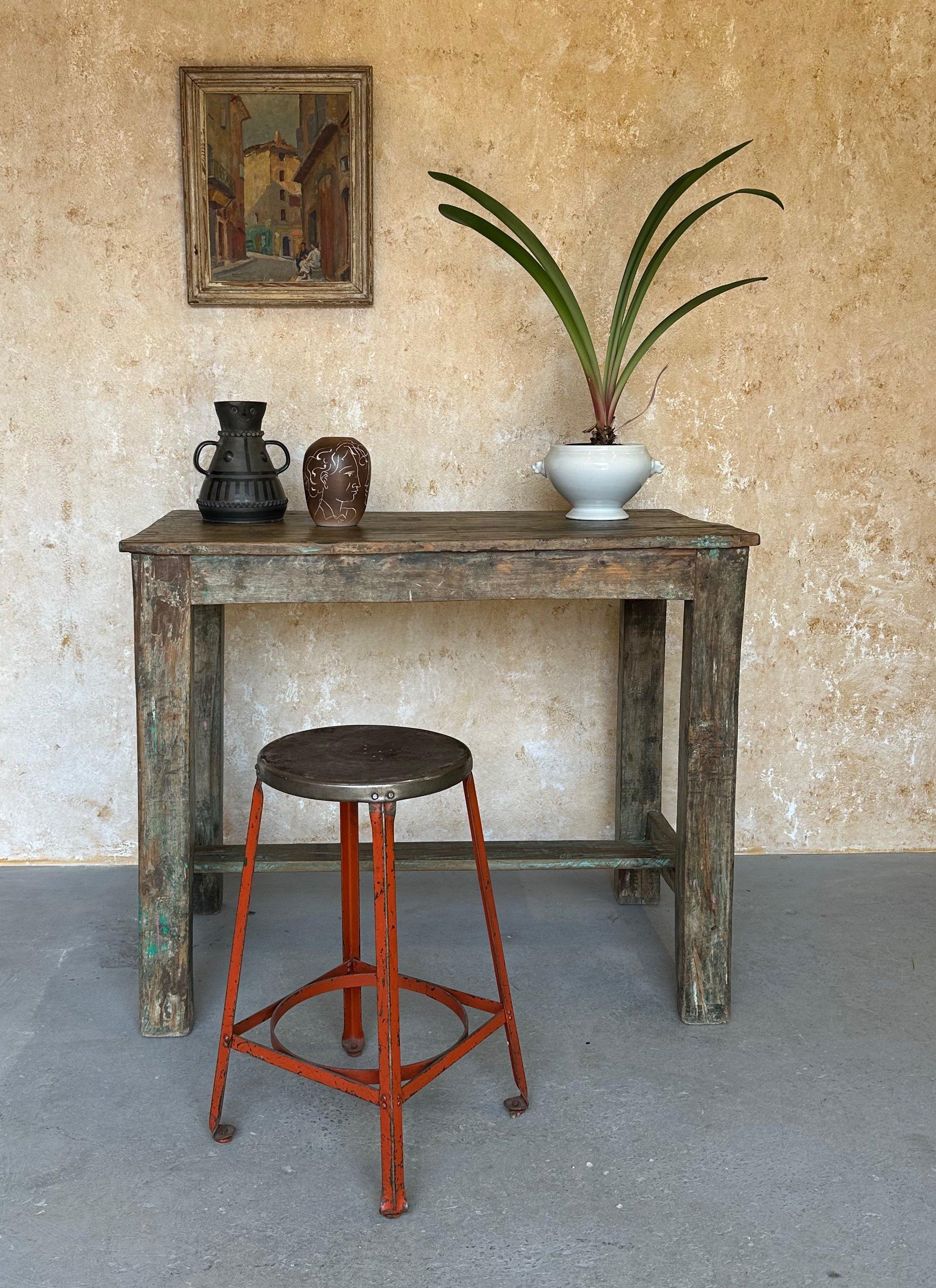 Mesa de trabajo industrial francesa vintage Industrial en venta