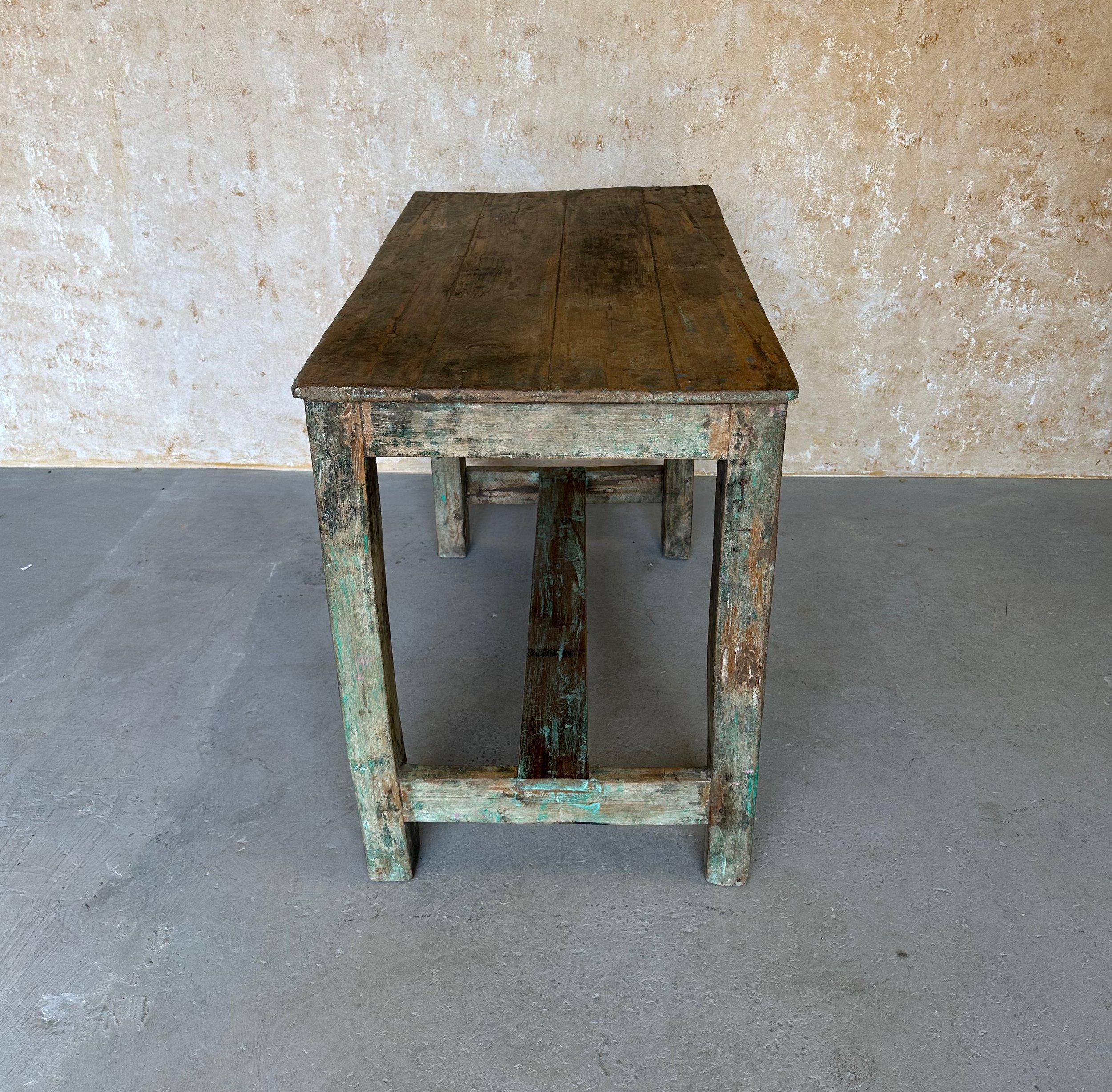 Vintage Industrial French Work Table For Sale 2
