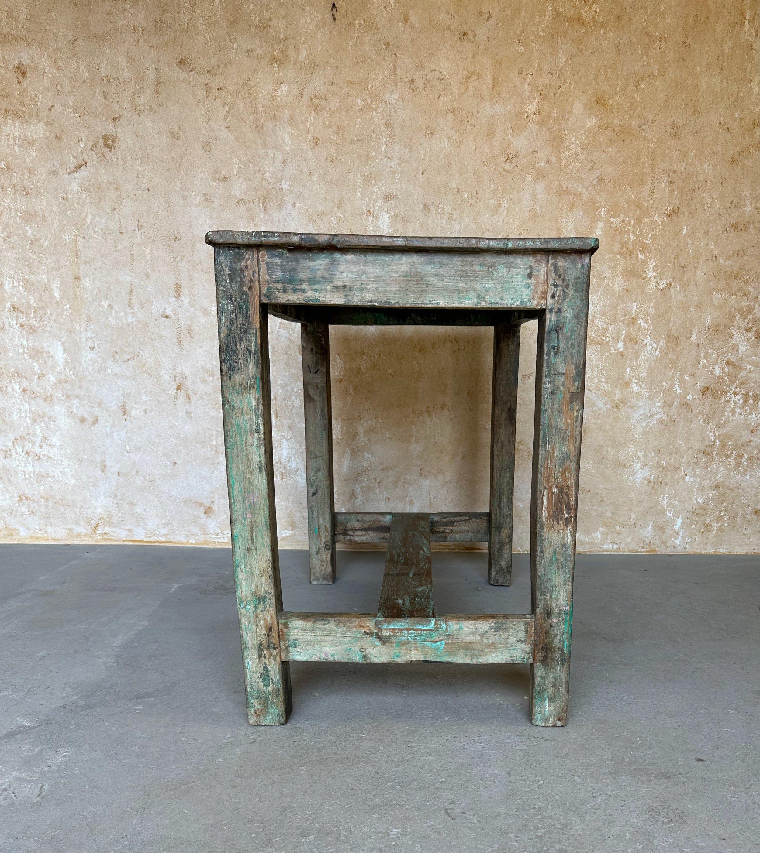 Mesa de trabajo industrial francesa vintage en venta 1