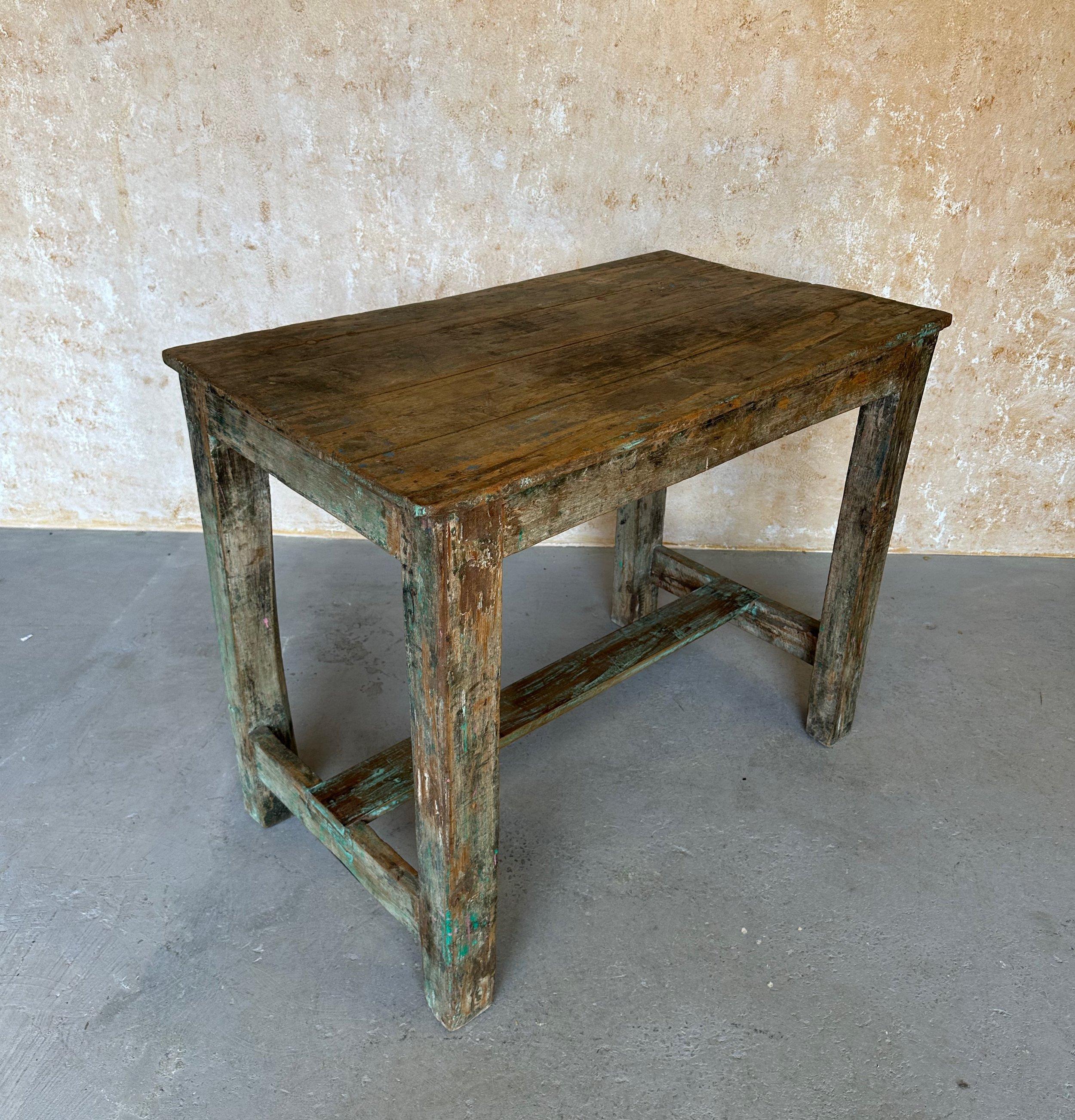 Mesa de trabajo industrial francesa vintage en venta 2