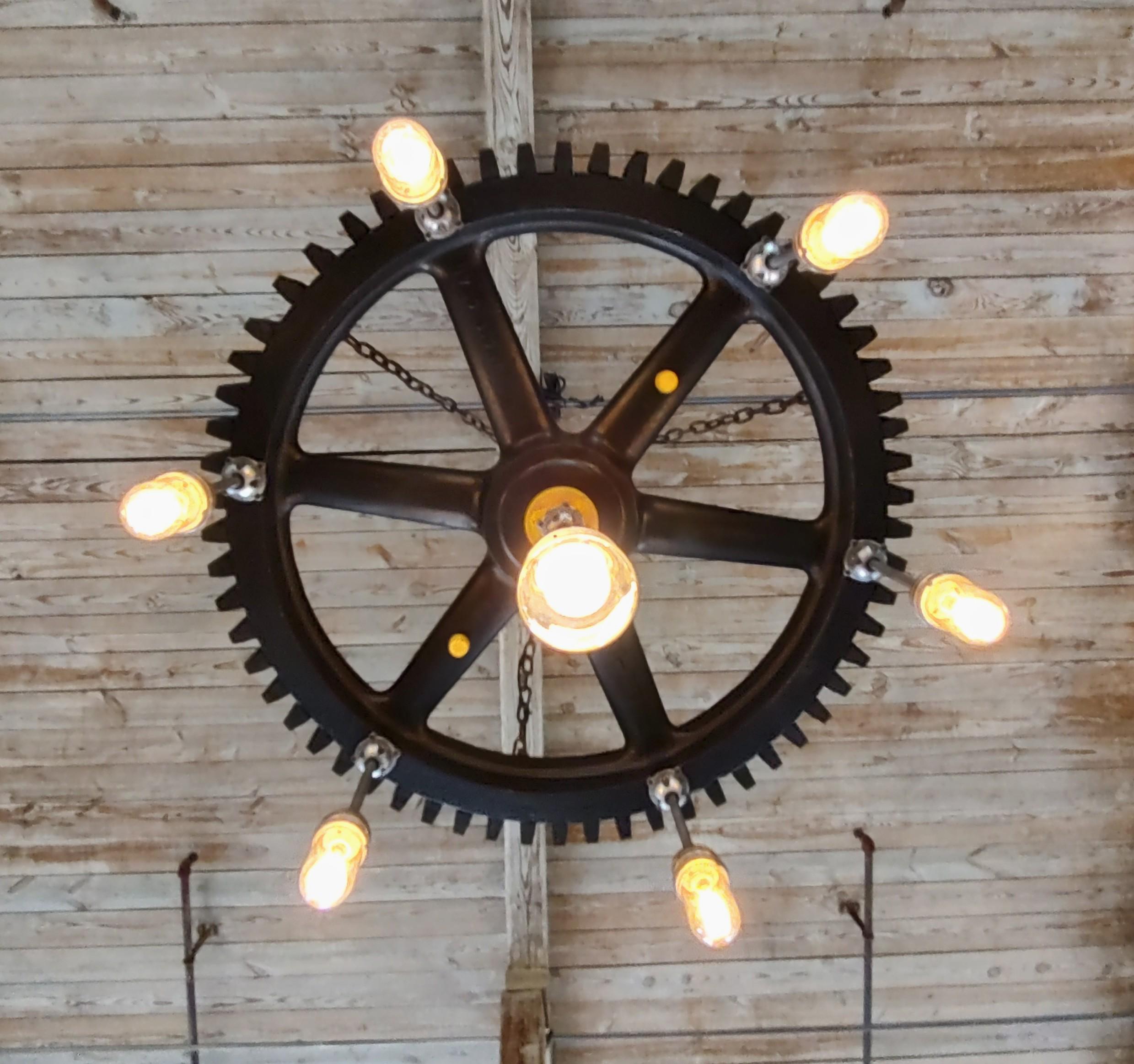 Araña industrial vintage con luces a prueba de explosiones Acero en venta