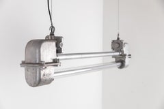 Vintage Industrial GEC Large Flameproof Glass Strip Light, C.1940