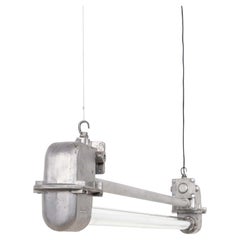 Vintage Industrial GEC Large Flameproof Glass Strip Light, C.1940